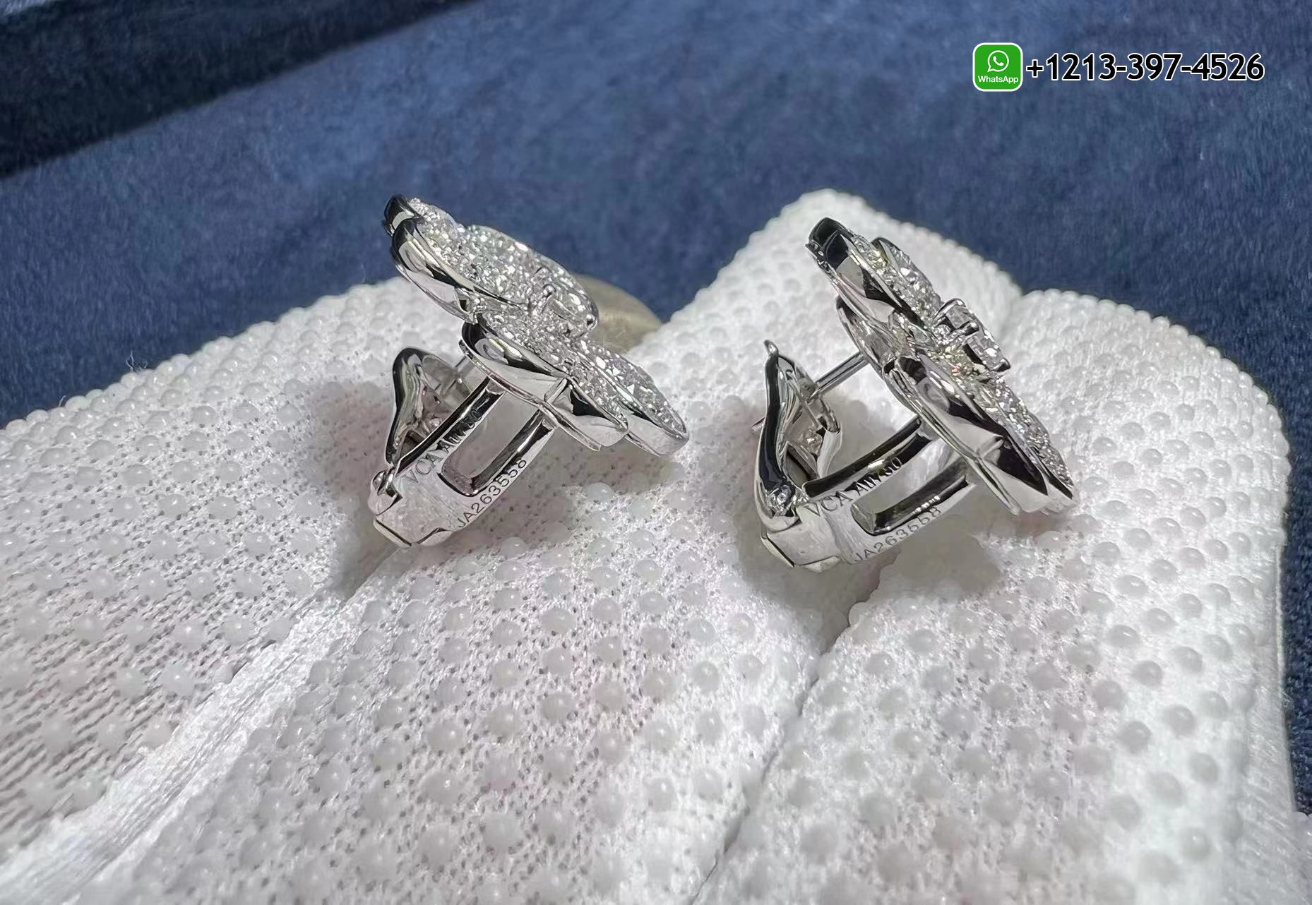 Van-Cleef-Arpels-18K-White-Gold-Diamond-Paved-Cosmos-Small-Model-Earrings-VCARO68N00-4.jpg Real 1:1 High Quality 18k Gold Top Brand Jewelry Customized - High Quality 18k Gold and Diamond Luxury Distinctive Collection Designer Jewelry Customized Factory Price - Image 5