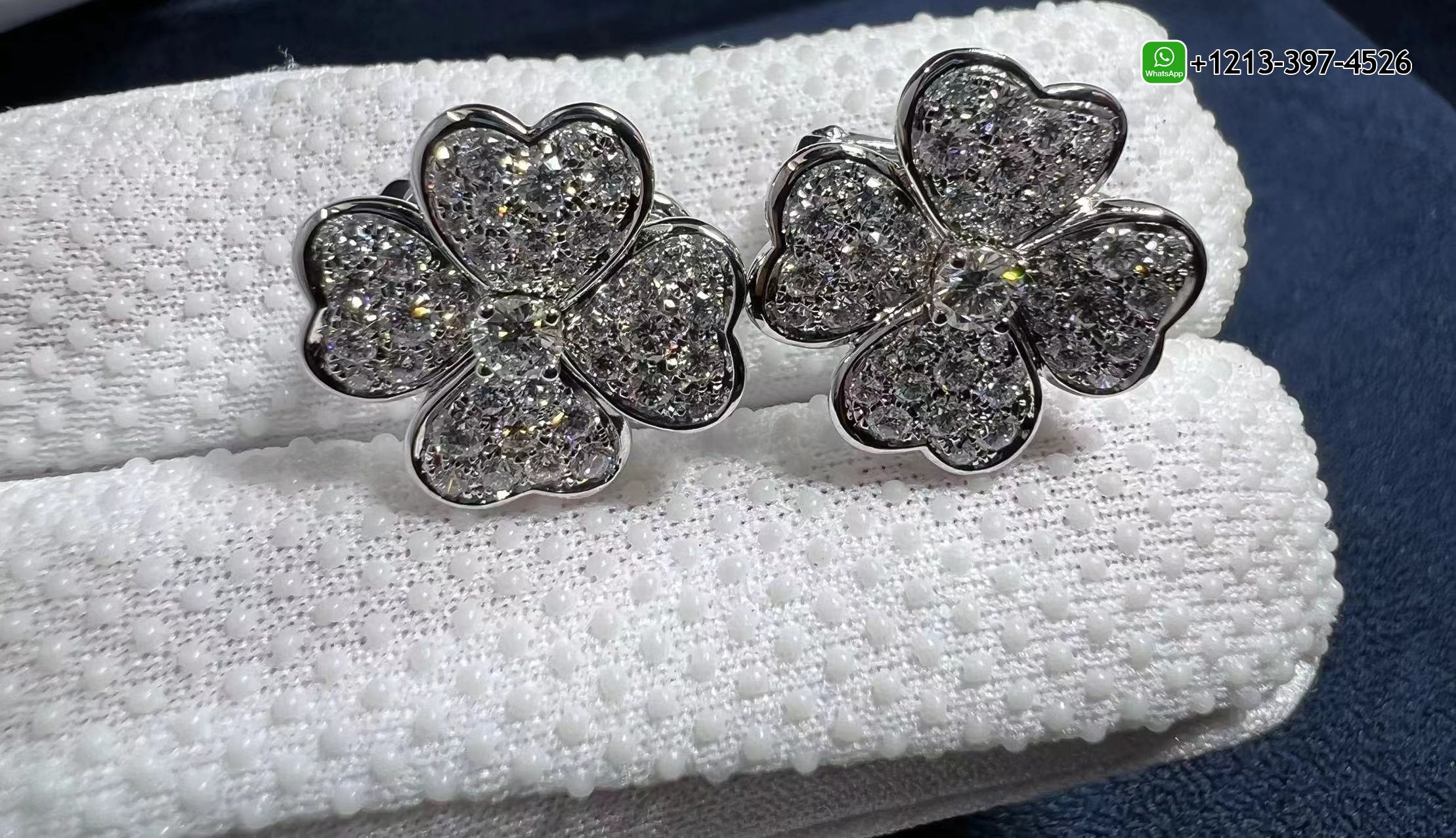 Van-Cleef-Arpels-18K-White-Gold-Diamond-Paved-Cosmos-Small-Model-Earrings-VCARO68N00-8.jpg Real 1:1 High Quality 18k Gold Top Brand Jewelry Customized - High Quality 18k Gold and Diamond Luxury Distinctive Collection Designer Jewelry Customized Factory Price - Image 9