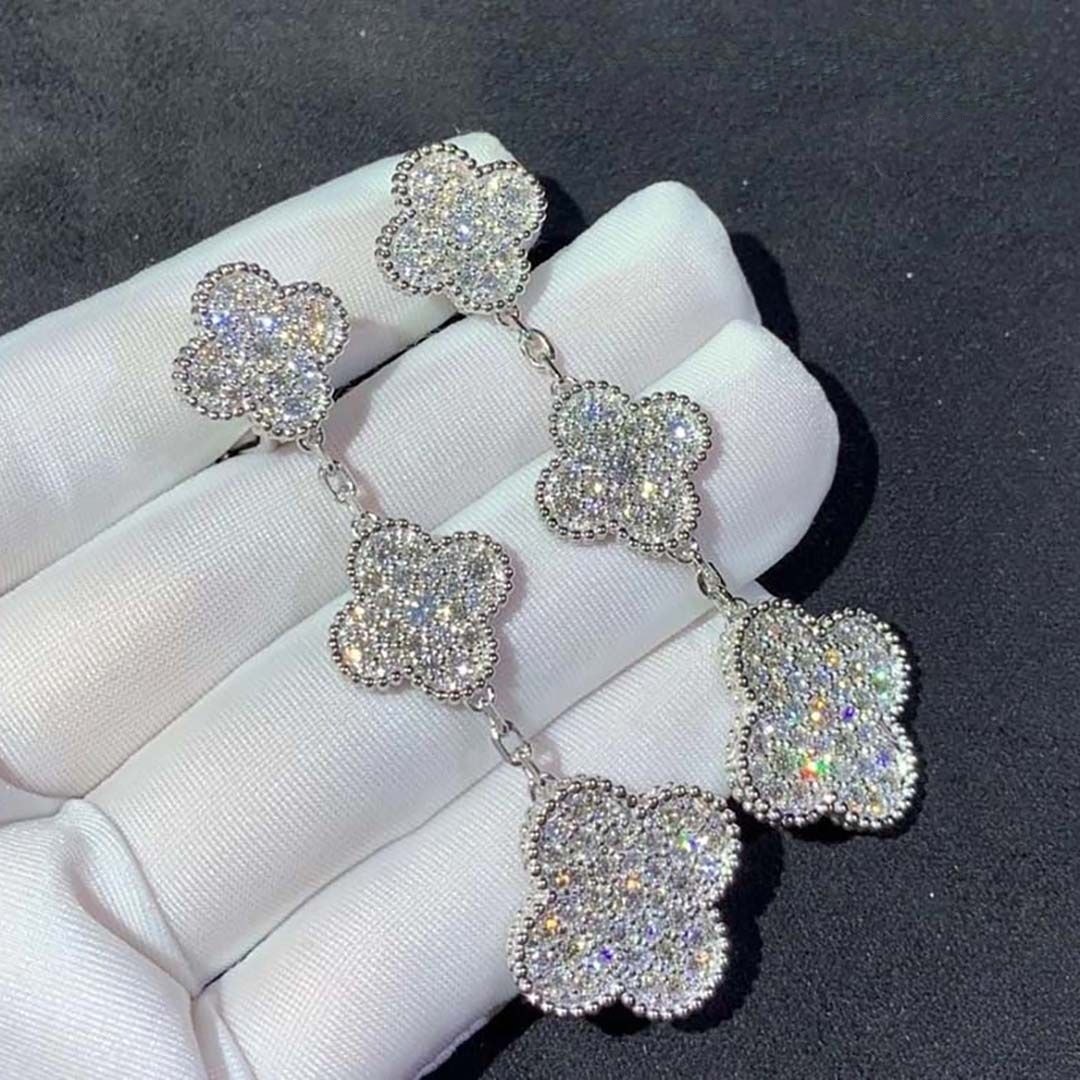van cleef arpels 18k white gold full diamond 3 motifs magic alhambra earrings vcarn9mr00 1