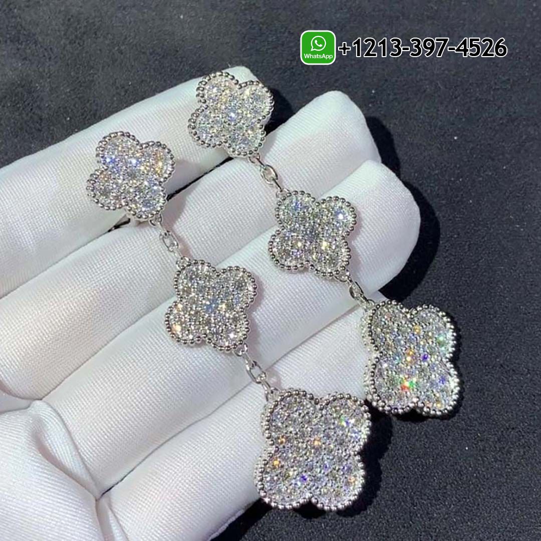 Van-Cleef-Arpels-18K-White-Gold-Full-Diamond-3-Motifs-Magic-Alhambra-Earrings-VCARN9MR00-1.jpg Custom Made Best Quality 1:1 Van Cleef & Arpels 18K White Gold Full Diamond 3 Motifs Magic Alhambra Earrings - High Quality 18k Gold and Diamond Luxury Distinctive Collection Designer Jewelry Customized Factory Price - Image 2