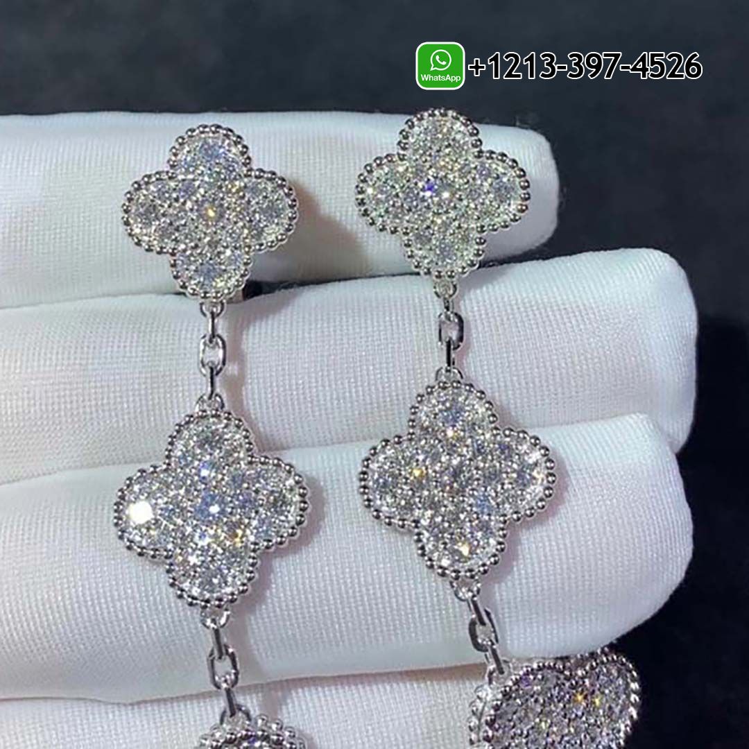 Van-Cleef-Arpels-18K-White-Gold-Full-Diamond-3-Motifs-Magic-Alhambra-Earrings-VCARN9MR00-2.jpg Custom Made Best Quality 1:1 Van Cleef & Arpels 18K White Gold Full Diamond 3 Motifs Magic Alhambra Earrings - High Quality 18k Gold and Diamond Luxury Distinctive Collection Designer Jewelry Customized Factory Price - Image 3