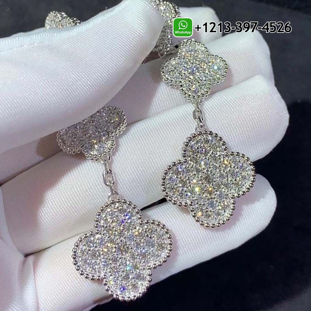 Van-Cleef-Arpels-18K-White-Gold-Full-Diamond-3-Motifs-Magic-Alhambra-Earrings-VCARN9MR00-3.jpg Custom Made Best Quality 1:1 Van Cleef & Arpels 18K White Gold Full Diamond 3 Motifs Magic Alhambra Earrings - High Quality 18k Gold and Diamond Luxury Distinctive Collection Designer Jewelry Customized Factory Price - Image 4