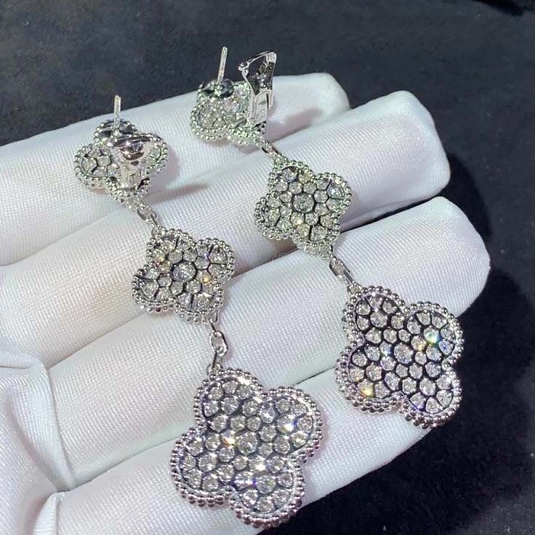 van cleef arpels 18k white gold full diamond 3 motifs magic alhambra earrings vcarn9mr00 4