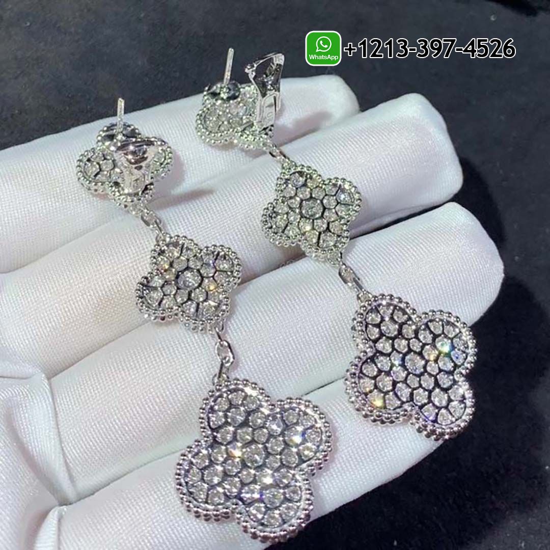 Van-Cleef-Arpels-18K-White-Gold-Full-Diamond-3-Motifs-Magic-Alhambra-Earrings-VCARN9MR00-4.jpg Custom Made Best Quality 1:1 Van Cleef & Arpels 18K White Gold Full Diamond 3 Motifs Magic Alhambra Earrings - High Quality 18k Gold and Diamond Luxury Distinctive Collection Designer Jewelry Customized Factory Price - Image 5