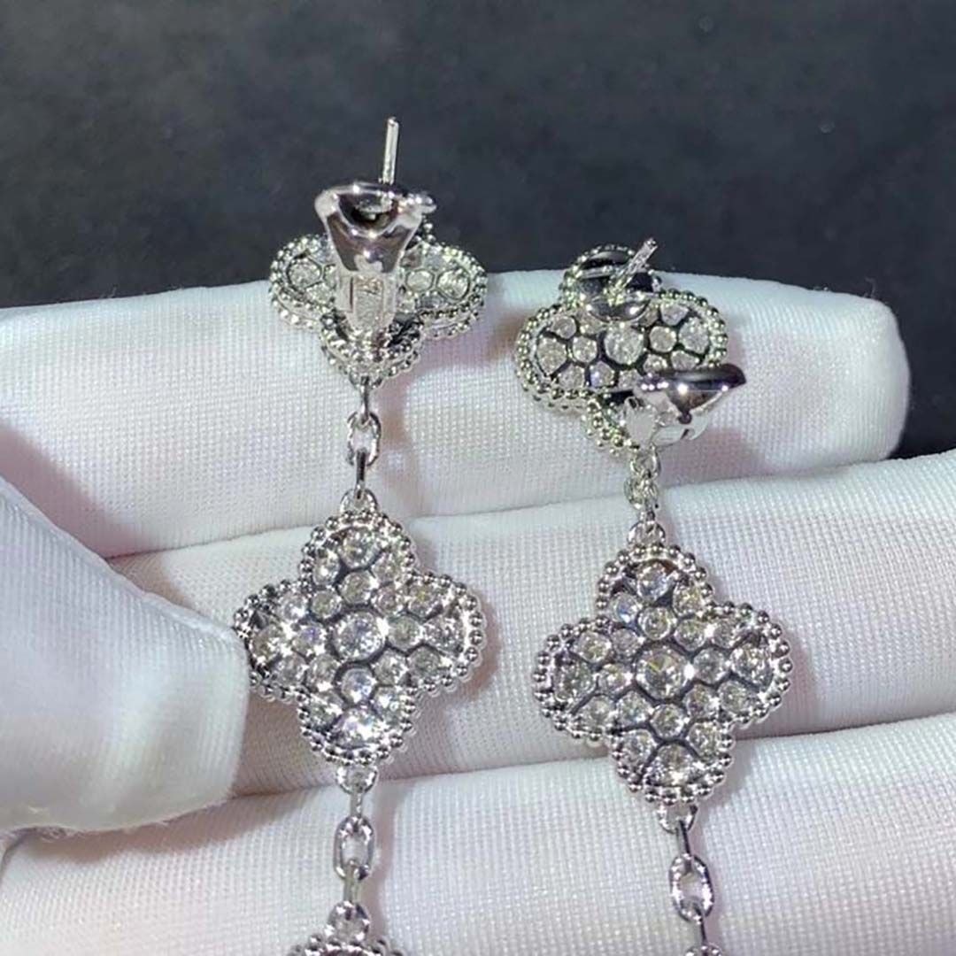 van cleef arpels 18k white gold full diamond 3 motifs magic alhambra earrings vcarn9mr00 5