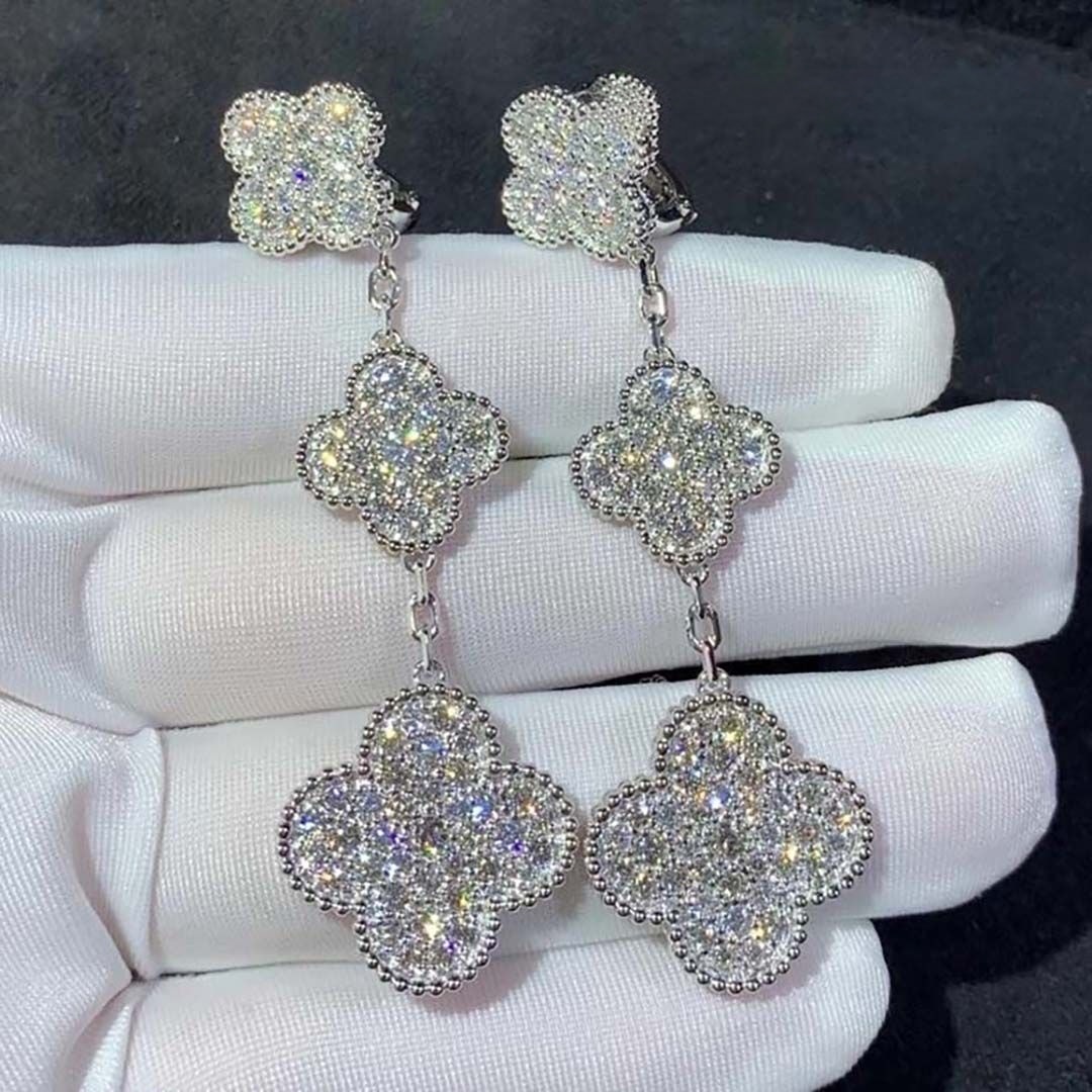 van cleef arpels 18k white gold full diamond 3 motifs magic alhambra earrings vcarn9mr00 7