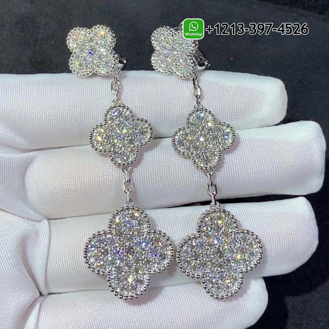 Van-Cleef-Arpels-18K-White-Gold-Full-Diamond-3-Motifs-Magic-Alhambra-Earrings-VCARN9MR00-7.jpg Custom Made Best Quality 1:1 Van Cleef & Arpels 18K White Gold Full Diamond 3 Motifs Magic Alhambra Earrings - High Quality 18k Gold and Diamond Luxury Distinctive Collection Designer Jewelry Customized Factory Price - Image 8