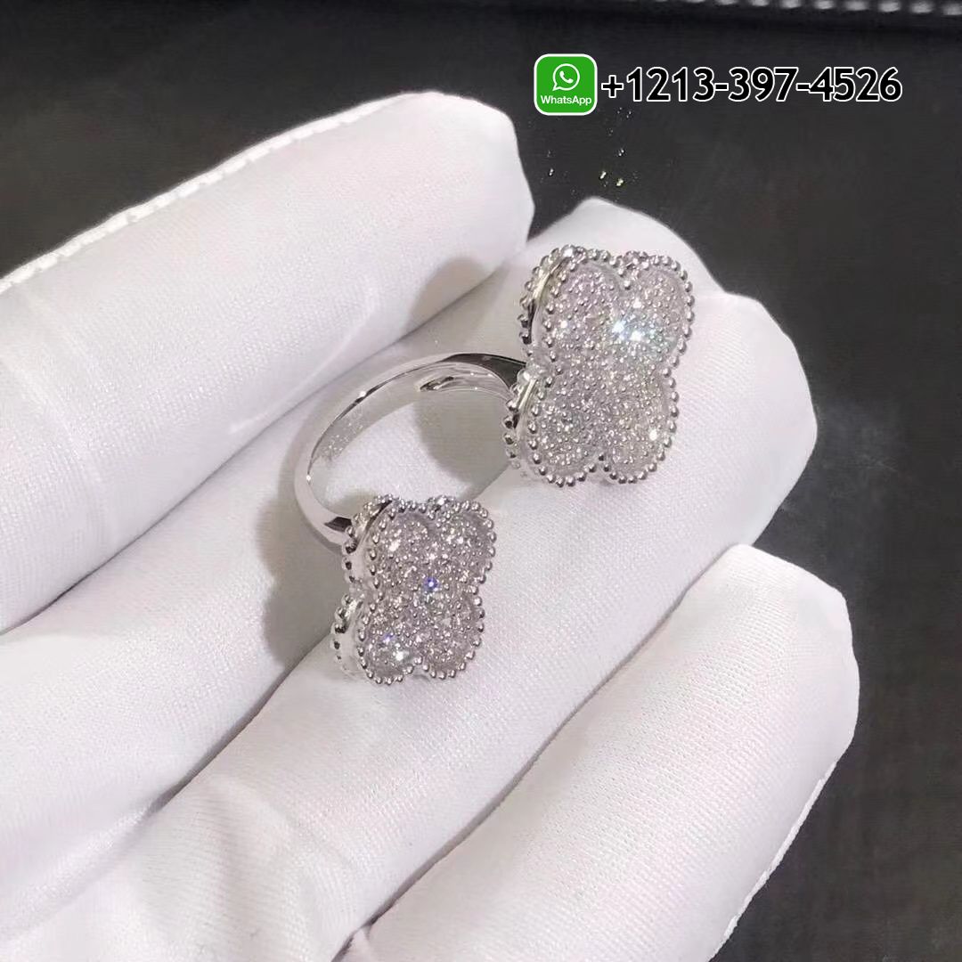Van-Cleef-Arpels-18K-White-Gold-Full-Pave-Diamond-Magic-Alhambra-Between-the-Finger-Ring-VCARN9WT00-5.jpg Custom Made Best Quality 1:1 Van Cleef & Arpels 18K White Gold Full Pave Diamond Magic Alhambra Between the Finger Ring - High Quality 18k Gold and Diamond Luxury Distinctive Collection Designer Jewelry Customized Factory Price - Image 6