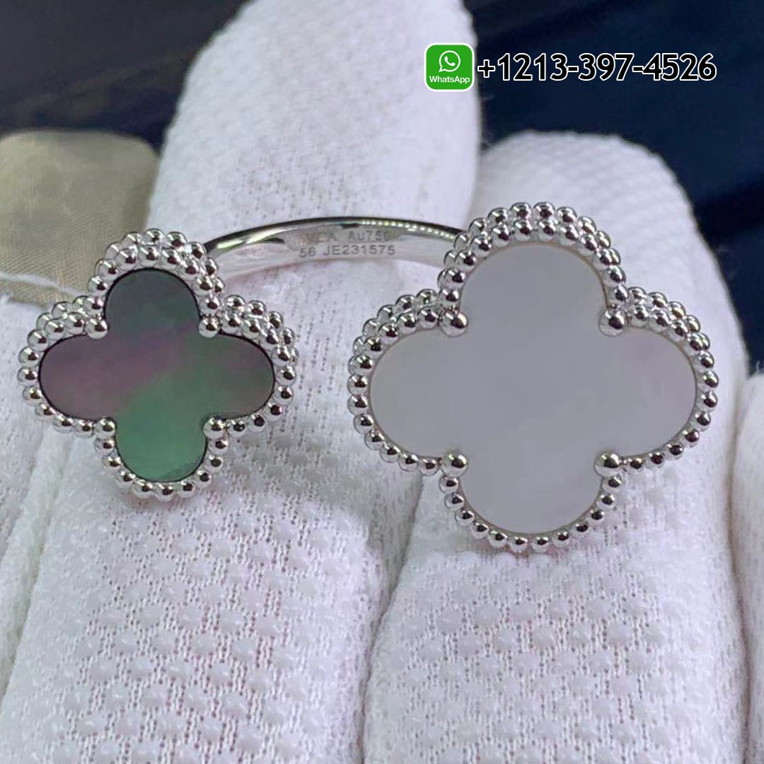 Van-Cleef-Arpels-18K-White-Gold-Mother-of-Pearl-Magic-Alhambra-Between-The-Fingers-Ring-VCARN05600-2.jpg Custom Made Best Quality 1:1 Van Cleef & Arpels 18K White Gold Mother of Pearl Magic Alhambra Between The Fingers Ring - High Quality 18k Gold and Diamond Luxury Distinctive Collection Designer Jewelry Customized Factory Price - Image 2
