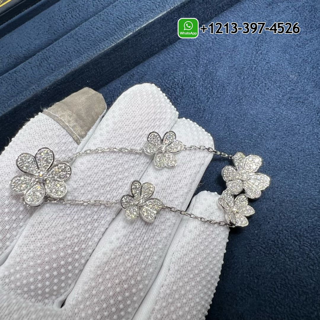 Van-Cleef-Arpels-18K-White-Gold-Pave-Diamond-Frivole-5-Flowers-Bracelet-VCARP6L700-3-2.jpg Custom Made Best Sellers Quality 1:1 Van Cleef & Arpels 18K White Gold Pave Diamond Frivole 5 Flowers Bracelet - High Quality 18k Gold and Diamond Luxury Distinctive Collection Designer Jewelry Customized Factory Price - Image 4