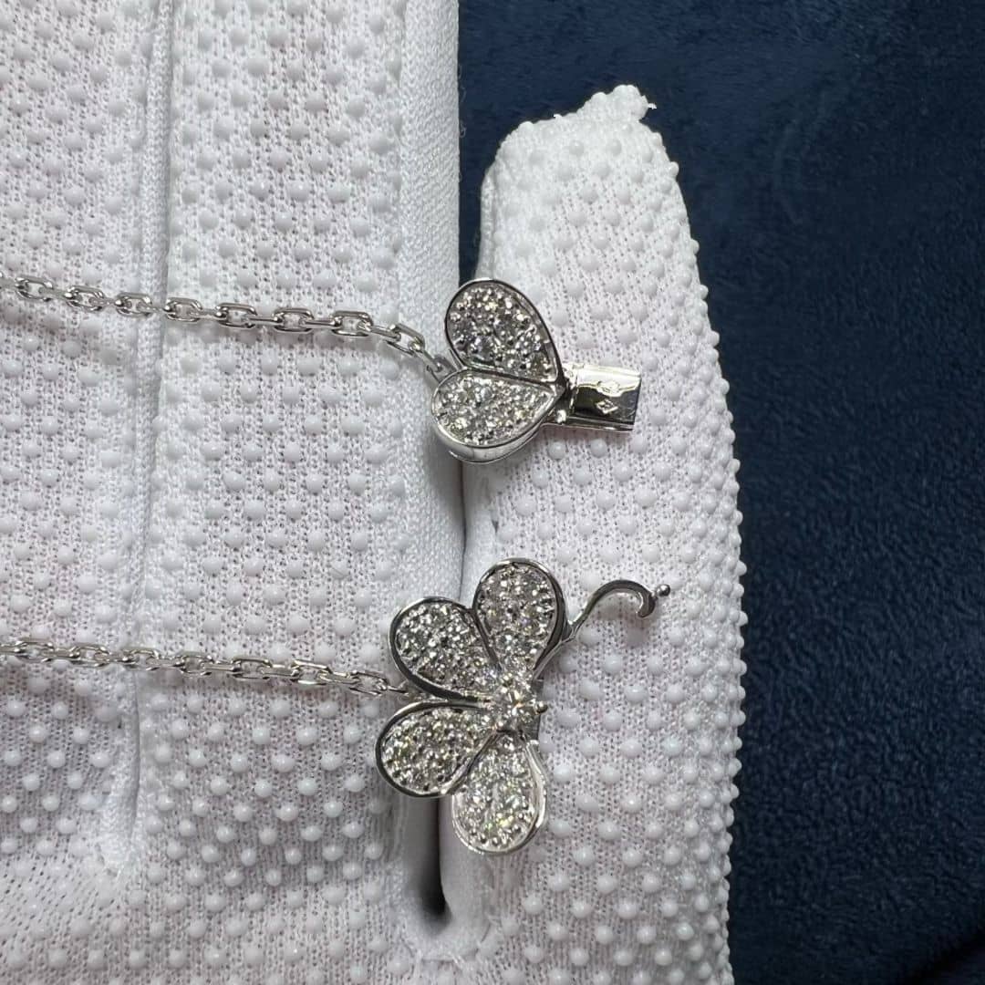 van cleef arpels 18k white gold pave diamond frivole 5 flowers bracelet vcarp6l700 5