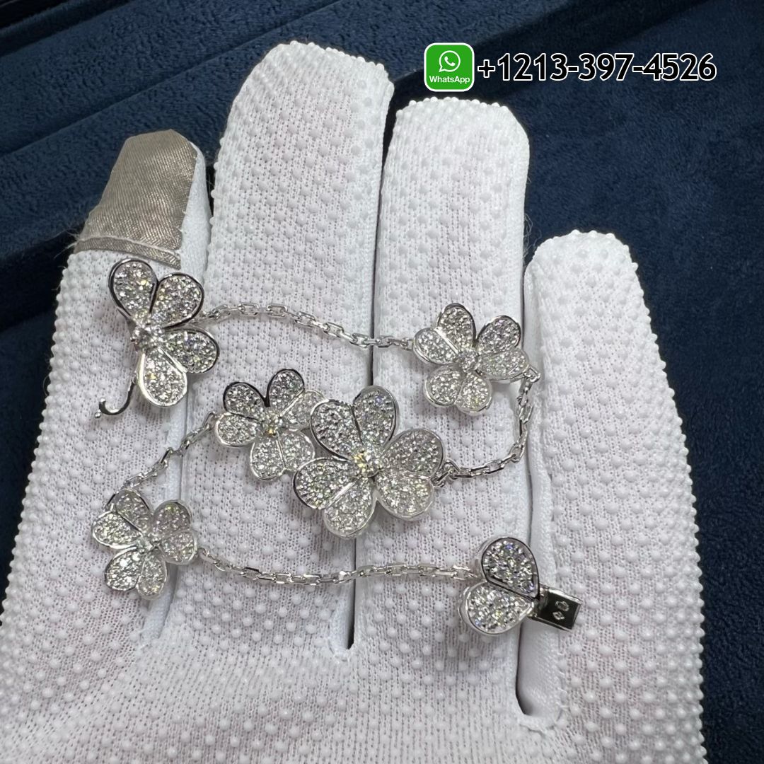 Van-Cleef-Arpels-18K-White-Gold-Pave-Diamond-Frivole-5-Flowers-Bracelet-VCARP6L700-7.jpg Custom Made Best Sellers Quality 1:1 Van Cleef & Arpels 18K White Gold Pave Diamond Frivole 5 Flowers Bracelet - High Quality 18k Gold and Diamond Luxury Distinctive Collection Designer Jewelry Customized Factory Price - Image 8