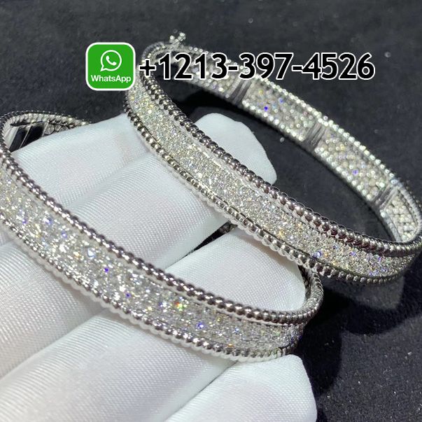 Van-Cleef-Arpels-18K-White-Gold-Perlee-3-Rows-Diamond-Bracelet-VCARN9Q100-1.jpg Custom Made Best Sellers Quality 1:1 Van Cleef & Arpels 18K White Gold Perlee 3 Rows Diamond Bracelet - High Quality 18k Gold and Diamond Luxury Distinctive Collection Designer Jewelry Customized Factory Price - Image 2