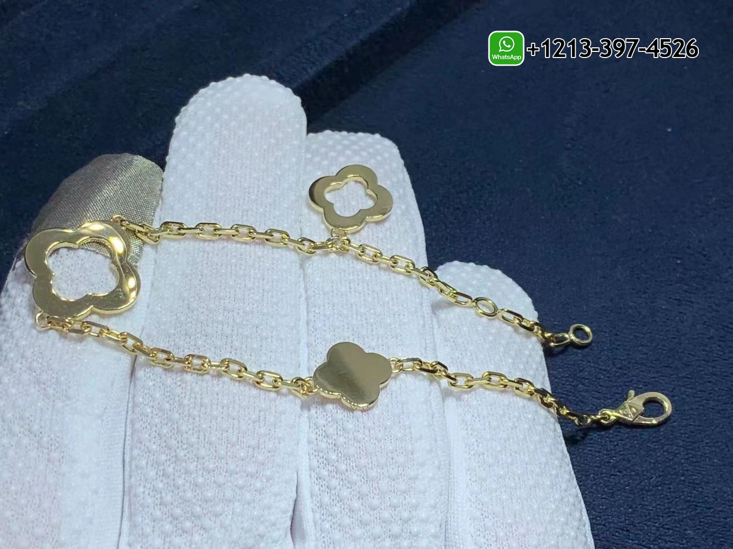 Van-Cleef-Arpels-18K-Yellow-Gold-Byzantine-Alhambra-Bracelet-VCARD39600-1.jpg Van Cleef & Arpels 18K Yellow Gold Byzantine Alhambra Bracelet VCARD39600 - High Quality 18k Gold and Diamond Luxury Distinctive Collection Designer Jewelry Customized Factory Price - Image 3