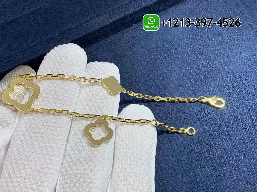 Van-Cleef-Arpels-18K-Yellow-Gold-Byzantine-Alhambra-Bracelet-VCARD39600-2.jpg Van Cleef & Arpels 18K Yellow Gold Byzantine Alhambra Bracelet VCARD39600 - High Quality 18k Gold and Diamond Luxury Distinctive Collection Designer Jewelry Customized Factory Price - Image 4