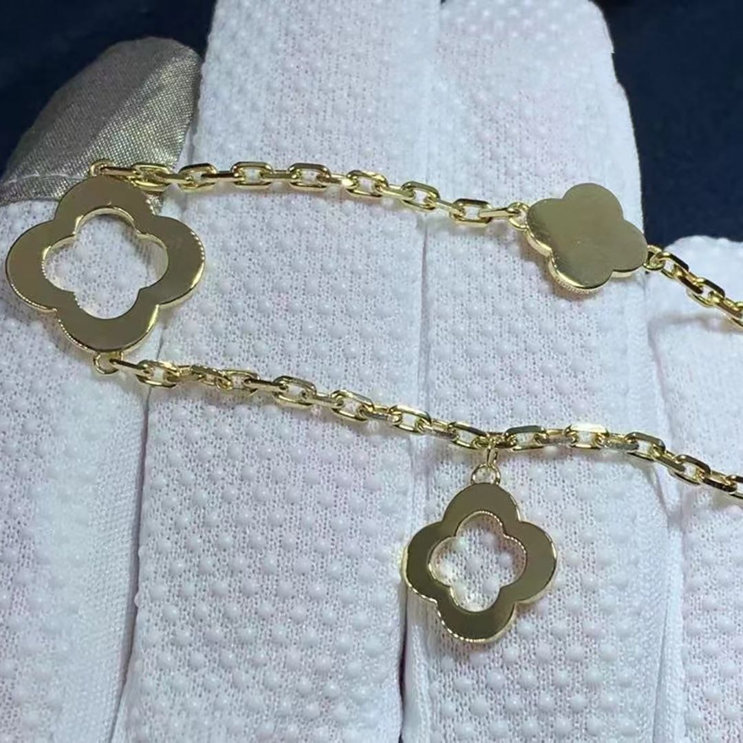 van cleef arpels 18k yellow gold byzantine alhambra bracelet vcard39600 3