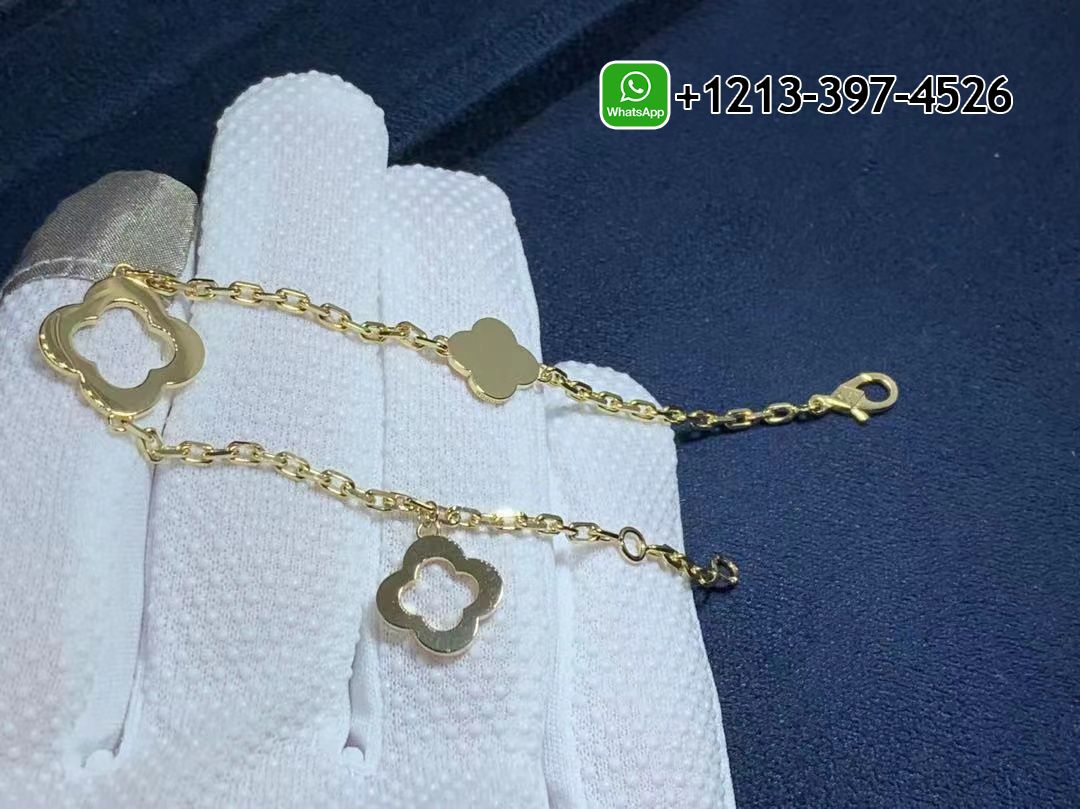 Van-Cleef-Arpels-18K-Yellow-Gold-Byzantine-Alhambra-Bracelet-VCARD39600-5.jpg Van Cleef & Arpels 18K Yellow Gold Byzantine Alhambra Bracelet VCARD39600 - High Quality 18k Gold and Diamond Luxury Distinctive Collection Designer Jewelry Customized Factory Price - Image 6