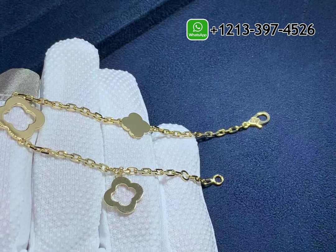 Van-Cleef-Arpels-18K-Yellow-Gold-Byzantine-Alhambra-Bracelet-VCARD39600.jpg Van Cleef & Arpels 18K Yellow Gold Byzantine Alhambra Bracelet VCARD39600 - High Quality 18k Gold and Diamond Luxury Distinctive Collection Designer Jewelry Customized Factory Price - Image 2