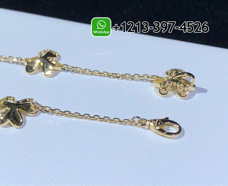 Van-Cleef-Arpels-18K-Yellow-Gold-Diamond-Frivole-5-Flowers-Bracelet-VCARP3W400-3.jpg 100% same as original Van Cleef & Arpels - High Quality 18k Gold and Diamond Luxury Distinctive Collection Designer Jewelry Customized Factory Price - Image 4