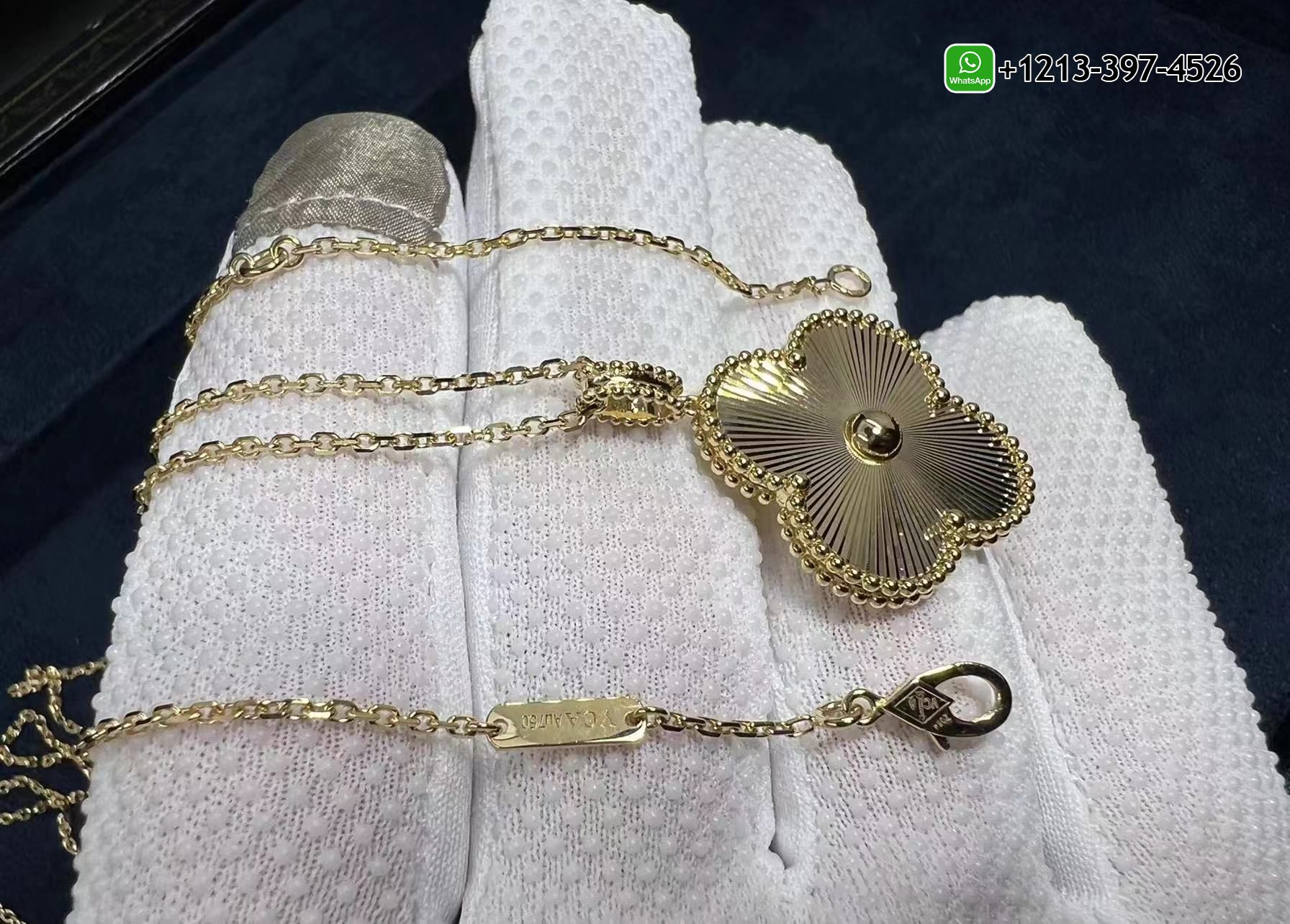 Van-Cleef-Arpels-18K-Yellow-Gold-Guilloche-1-Motif-Magic-Alhambra-Long-Necklace-VCARP4KO00-1.jpg Van Cleef & Arpels 18K Yellow Gold Guilloche 1 Motif Magic Alhambra Long Necklace Replica - High Quality 18k Gold and Diamond Luxury Distinctive Collection Designer Jewelry Customized Factory Price - Image 2