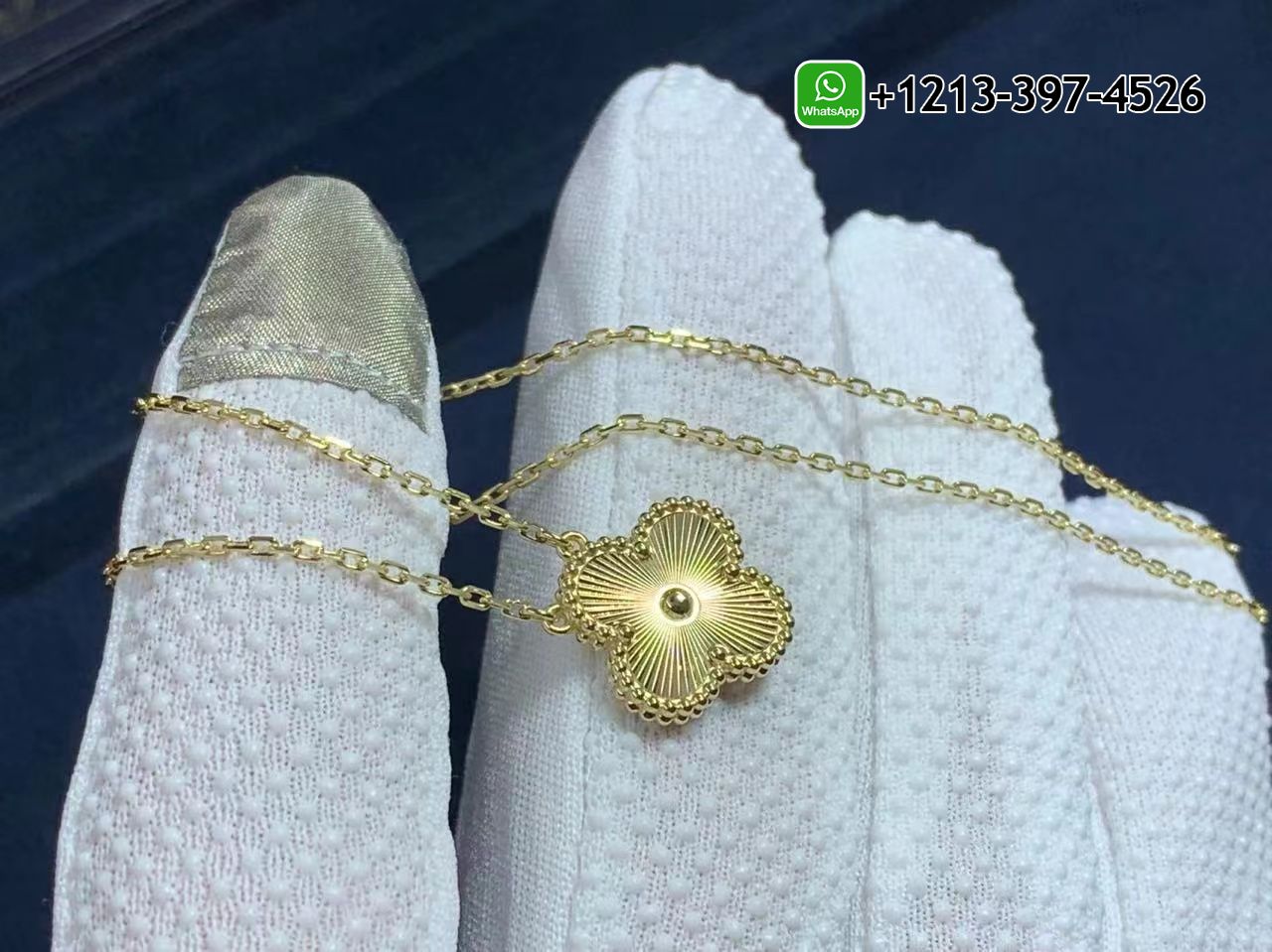 Van-Cleef-Arpels-18K-Yellow-Gold-Guilloche-Vintage-Alhambra-Pendant-Necklace-VCARP4KL00-2.jpg Custom Made Best Quality 1:1 Van Cleef & Arpels 18K Yellow Gold Guilloche Vintage Alhambra Pendant Necklace - High Quality 18k Gold and Diamond Luxury Distinctive Collection Designer Jewelry Customized Factory Price - Image 3