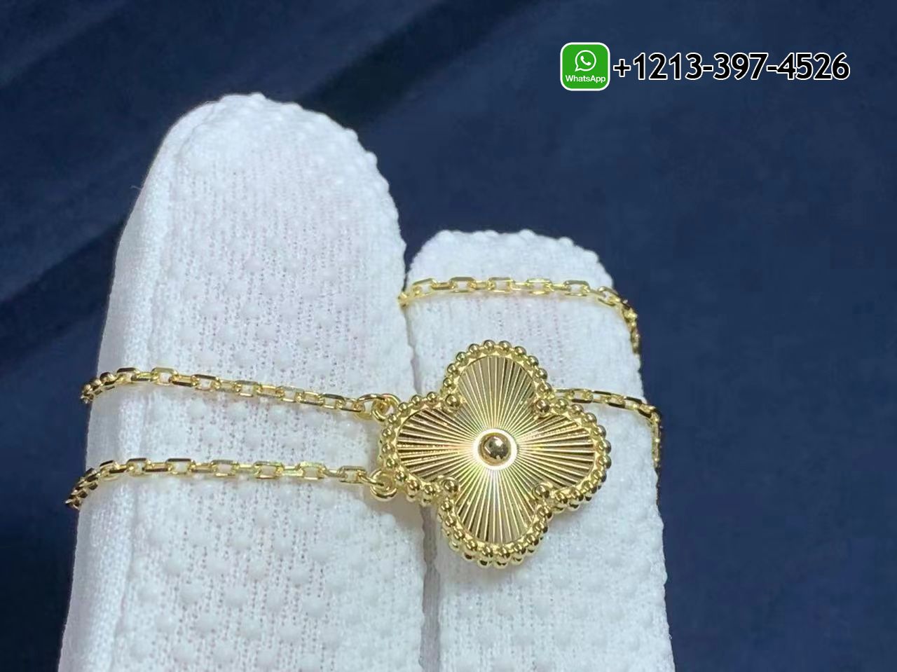 Van-Cleef-Arpels-18K-Yellow-Gold-Guilloche-Vintage-Alhambra-Pendant-Necklace-VCARP4KL00-3.jpg Custom Made Best Quality 1:1 Van Cleef & Arpels 18K Yellow Gold Guilloche Vintage Alhambra Pendant Necklace - High Quality 18k Gold and Diamond Luxury Distinctive Collection Designer Jewelry Customized Factory Price - Image 4