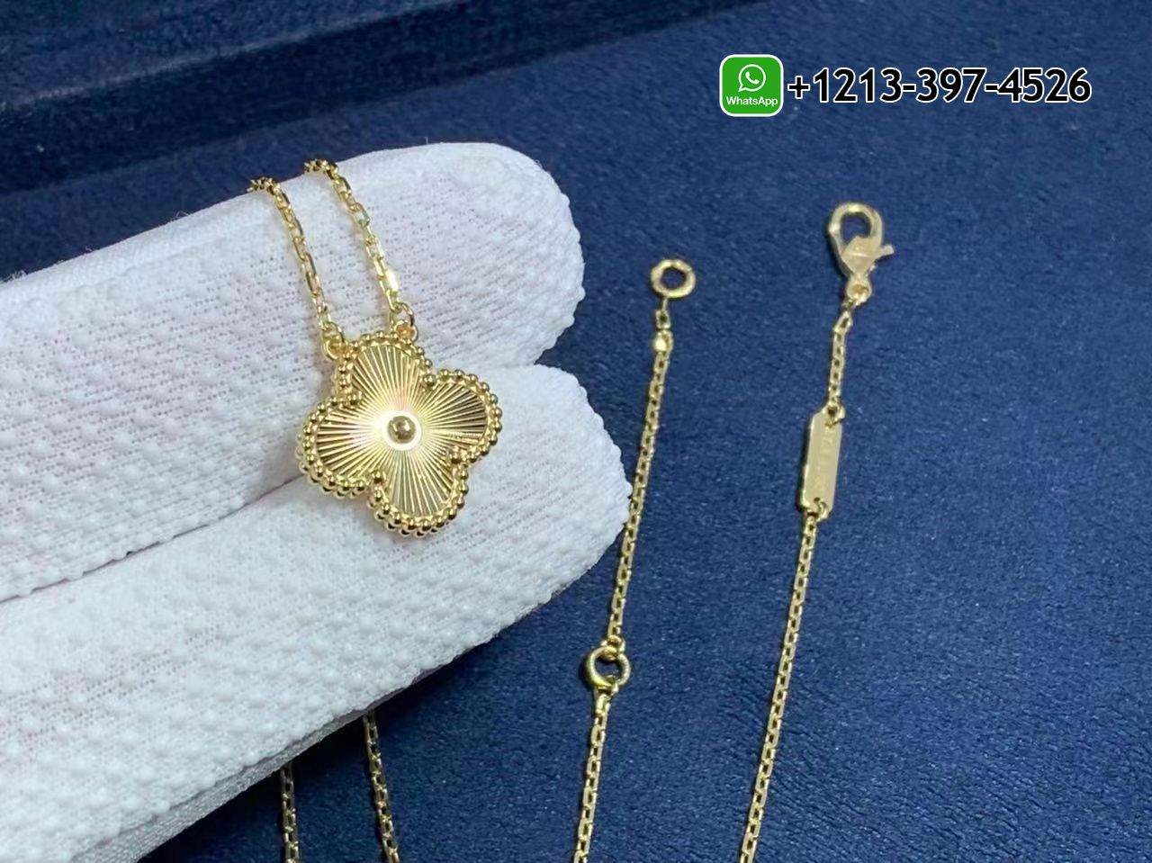 Van-Cleef-Arpels-18K-Yellow-Gold-Guilloche-Vintage-Alhambra-Pendant-Necklace-VCARP4KL00-5.jpg Custom Made Best Quality 1:1 Van Cleef & Arpels 18K Yellow Gold Guilloche Vintage Alhambra Pendant Necklace - High Quality 18k Gold and Diamond Luxury Distinctive Collection Designer Jewelry Customized Factory Price - Image 6