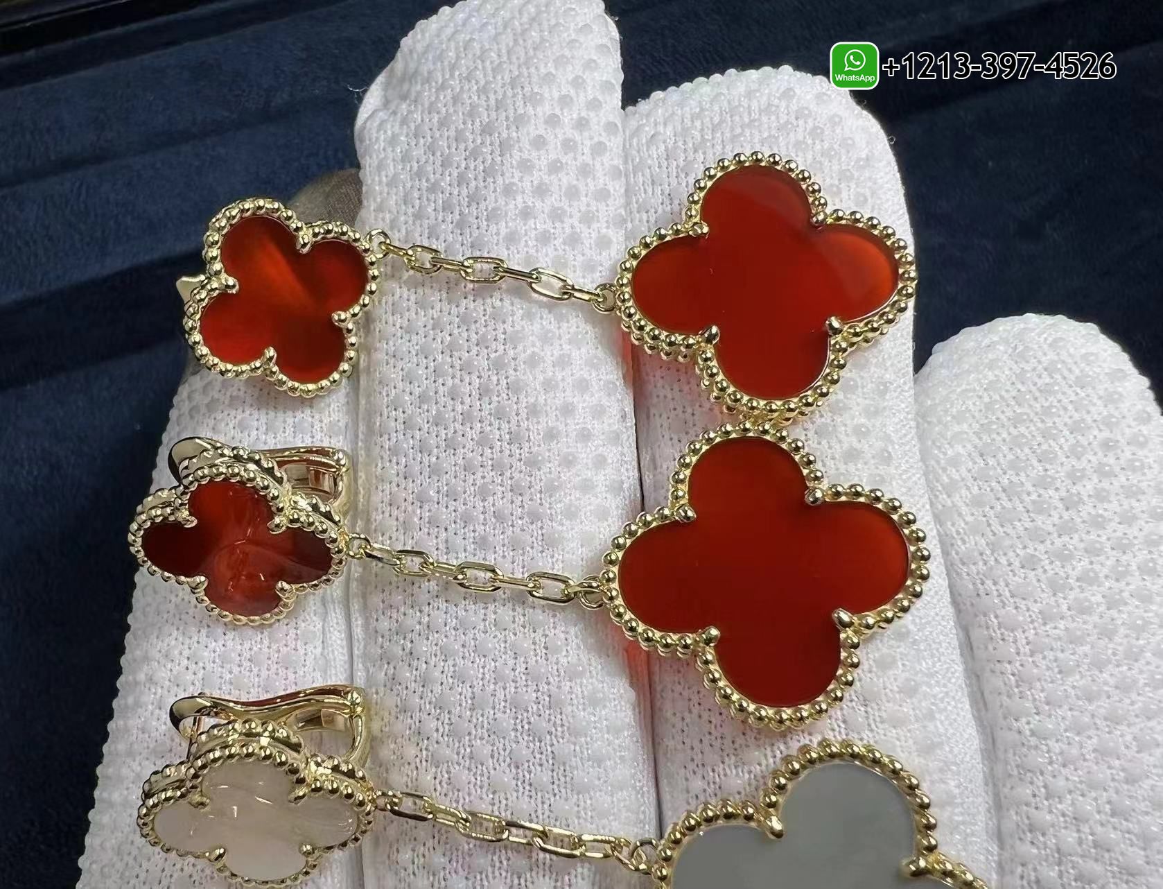 Van-Cleef-Arpels-18K-Yellow-Gold-Mother-of-Pearl-2-Motifs-Magic-Alhambra-Earrings-VCARD78800-1.jpg Custom Made Best Sellers Quality 1:1 Van Cleef & Arpels 18K Yellow Gold Mother of Pearl 2 Motifs Magic Alhambra Earrings - High Quality 18k Gold and Diamond Luxury Distinctive Collection Designer Jewelry Customized Factory Price - Image 4