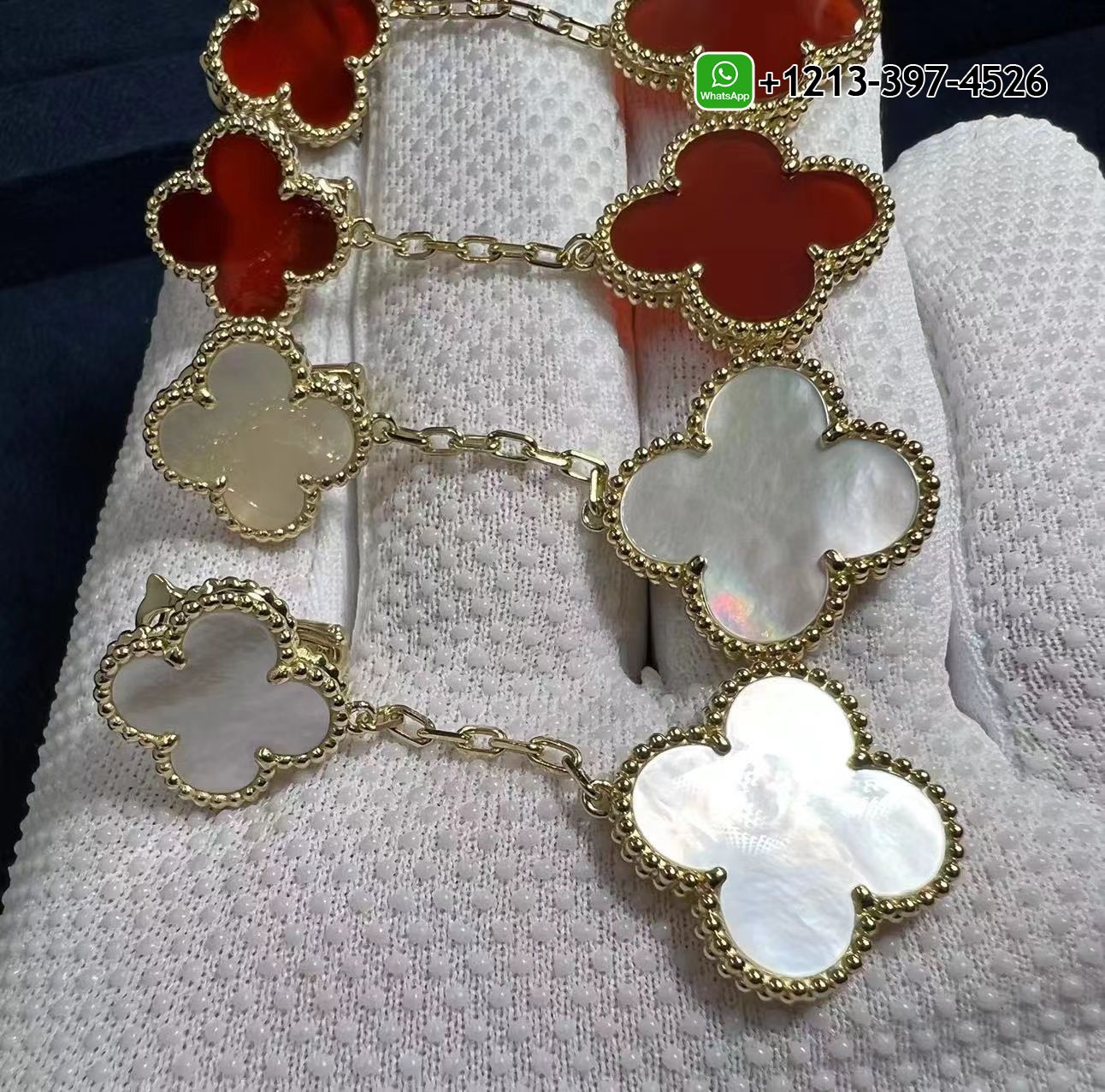 Van-Cleef-Arpels-18K-Yellow-Gold-Mother-of-Pearl-2-Motifs-Magic-Alhambra-Earrings-VCARD78800-2.jpg Custom Made Best Sellers Quality 1:1 Van Cleef & Arpels 18K Yellow Gold Mother of Pearl 2 Motifs Magic Alhambra Earrings - High Quality 18k Gold and Diamond Luxury Distinctive Collection Designer Jewelry Customized Factory Price - Image 2