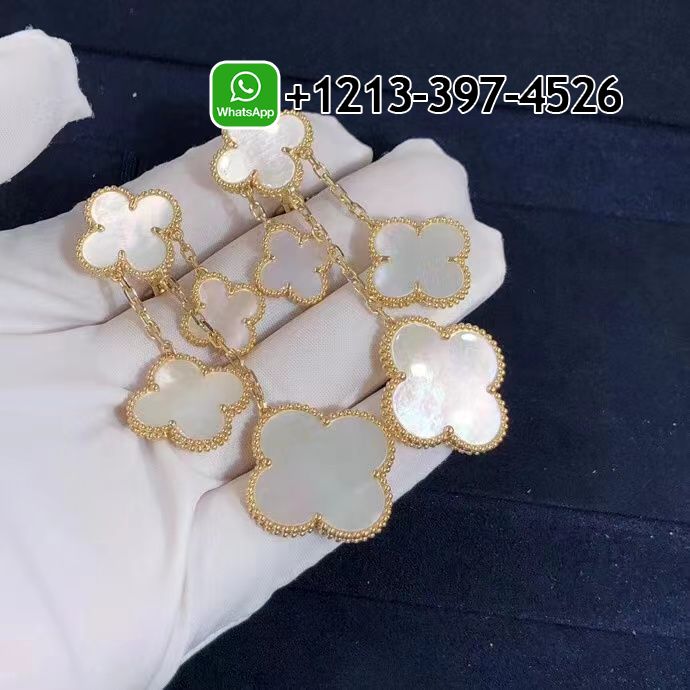 Van-Cleef-Arpels-18K-Yellow-Gold-Mother-of-Pearl-Magic-Alhambra-4-Motif-Earrings-VCARD78900-3.jpg Custom Made Best Quality 1:1 Van Cleef & Arpels 18K Yellow Gold Mother of Pearl Magic Alhambra 4 Motif Earrings - High Quality 18k Gold and Diamond Luxury Distinctive Collection Designer Jewelry Customized Factory Price - Image 4