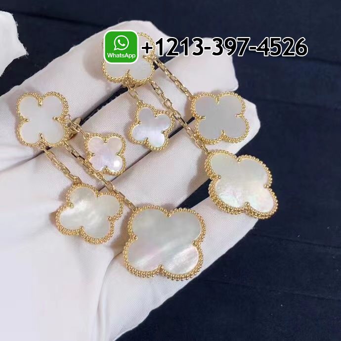 Van-Cleef-Arpels-18K-Yellow-Gold-Mother-of-Pearl-Magic-Alhambra-4-Motif-Earrings-VCARD78900-5.jpg Custom Made Best Quality 1:1 Van Cleef & Arpels 18K Yellow Gold Mother of Pearl Magic Alhambra 4 Motif Earrings - High Quality 18k Gold and Diamond Luxury Distinctive Collection Designer Jewelry Customized Factory Price - Image 6