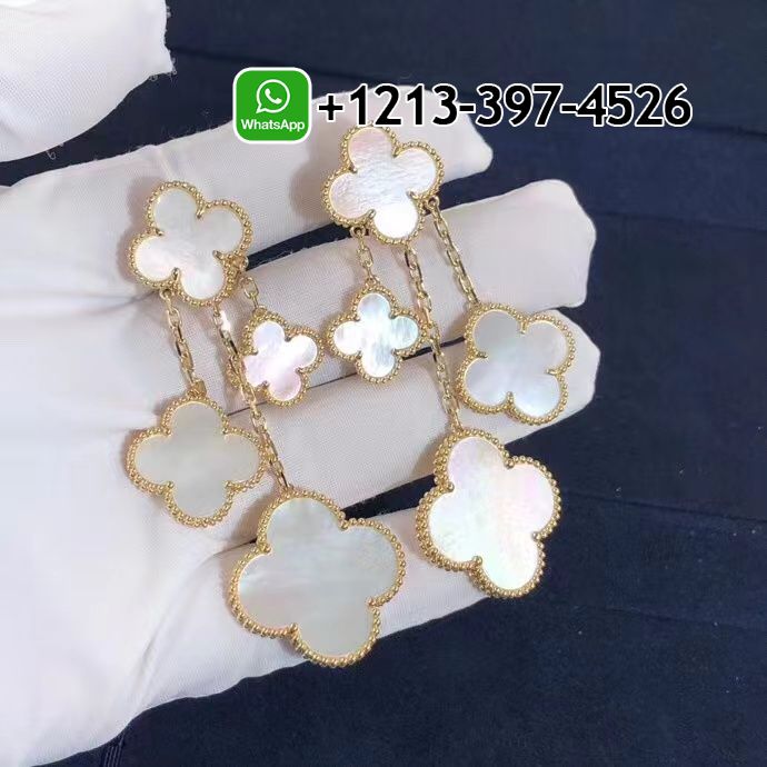 Van-Cleef-Arpels-18K-Yellow-Gold-Mother-of-Pearl-Magic-Alhambra-4-Motif-Earrings-VCARD78900-6.jpg Custom Made Best Quality 1:1 Van Cleef & Arpels 18K Yellow Gold Mother of Pearl Magic Alhambra 4 Motif Earrings - High Quality 18k Gold and Diamond Luxury Distinctive Collection Designer Jewelry Customized Factory Price - Image 7