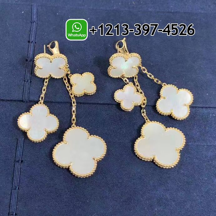 Van-Cleef-Arpels-18K-Yellow-Gold-Mother-of-Pearl-Magic-Alhambra-4-Motif-Earrings-VCARD78900-7.jpg Custom Made Best Quality 1:1 Van Cleef & Arpels 18K Yellow Gold Mother of Pearl Magic Alhambra 4 Motif Earrings - High Quality 18k Gold and Diamond Luxury Distinctive Collection Designer Jewelry Customized Factory Price - Image 8
