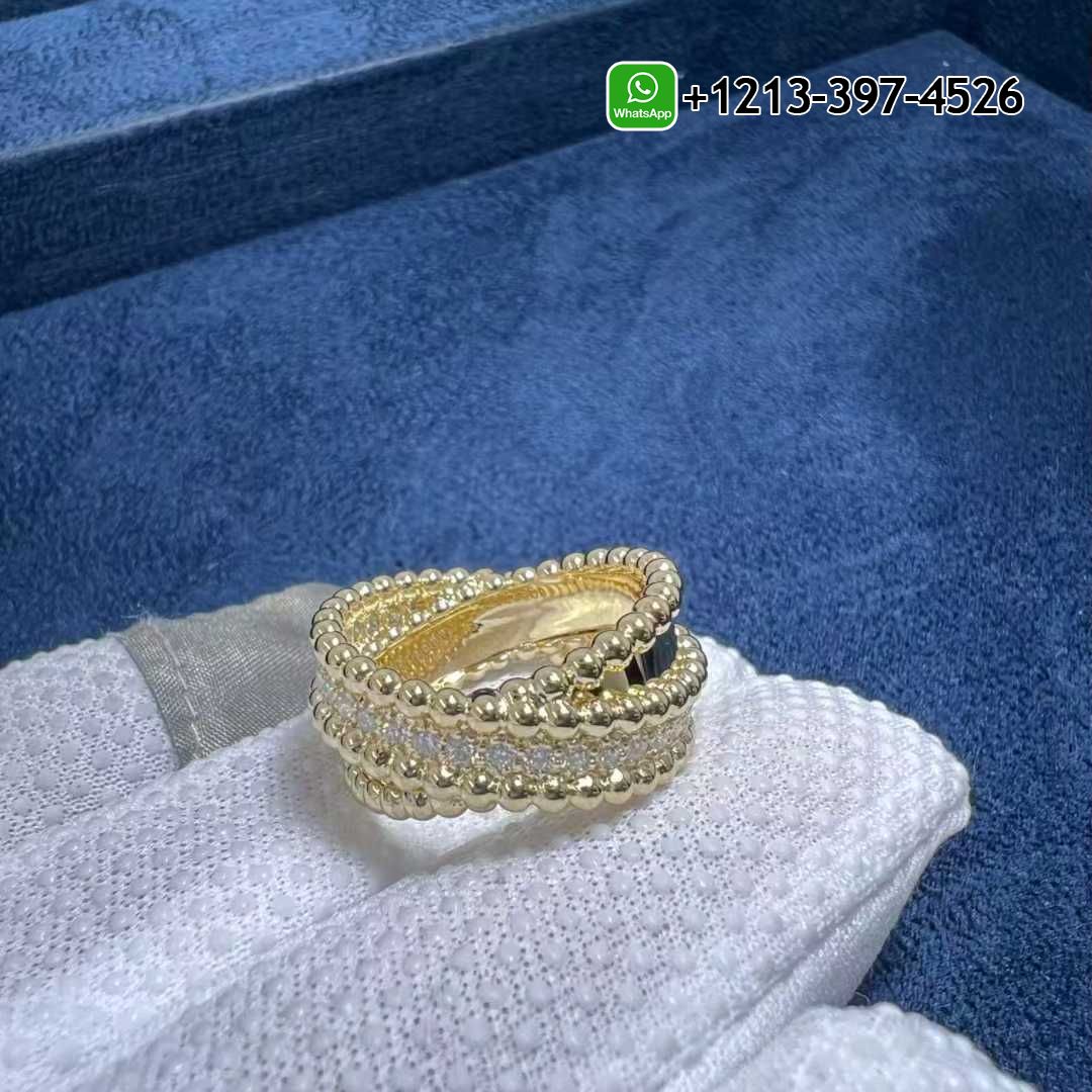Van-Cleef-Arpels-18K-Yellow-Gold-Perlee-Diamonds-Duo-Ring-VCARP9XO00-6.jpg Custom Made Best Sellers Quality 1:1 Van Cleef & Arpels 18K Yellow Gold Perlée Diamonds Duo Ring - High Quality 18k Gold and Diamond Luxury Distinctive Collection Designer Jewelry Customized Factory Price - Image 7