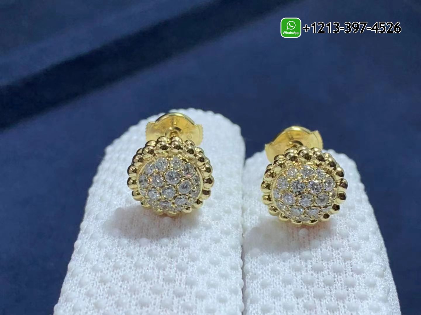 Van-Cleef-Arpels-18K-Yellow-Gold-Perlee-Diamonds-Earrings-VCARO9PG00-1.jpg Custom Made Best Quality 1:1 Cheap Van Cleef & Arpels 18K Yellow Gold Perlée Diamonds Earrings - High Quality 18k Gold and Diamond Luxury Distinctive Collection Designer Jewelry Customized Factory Price - Image 2