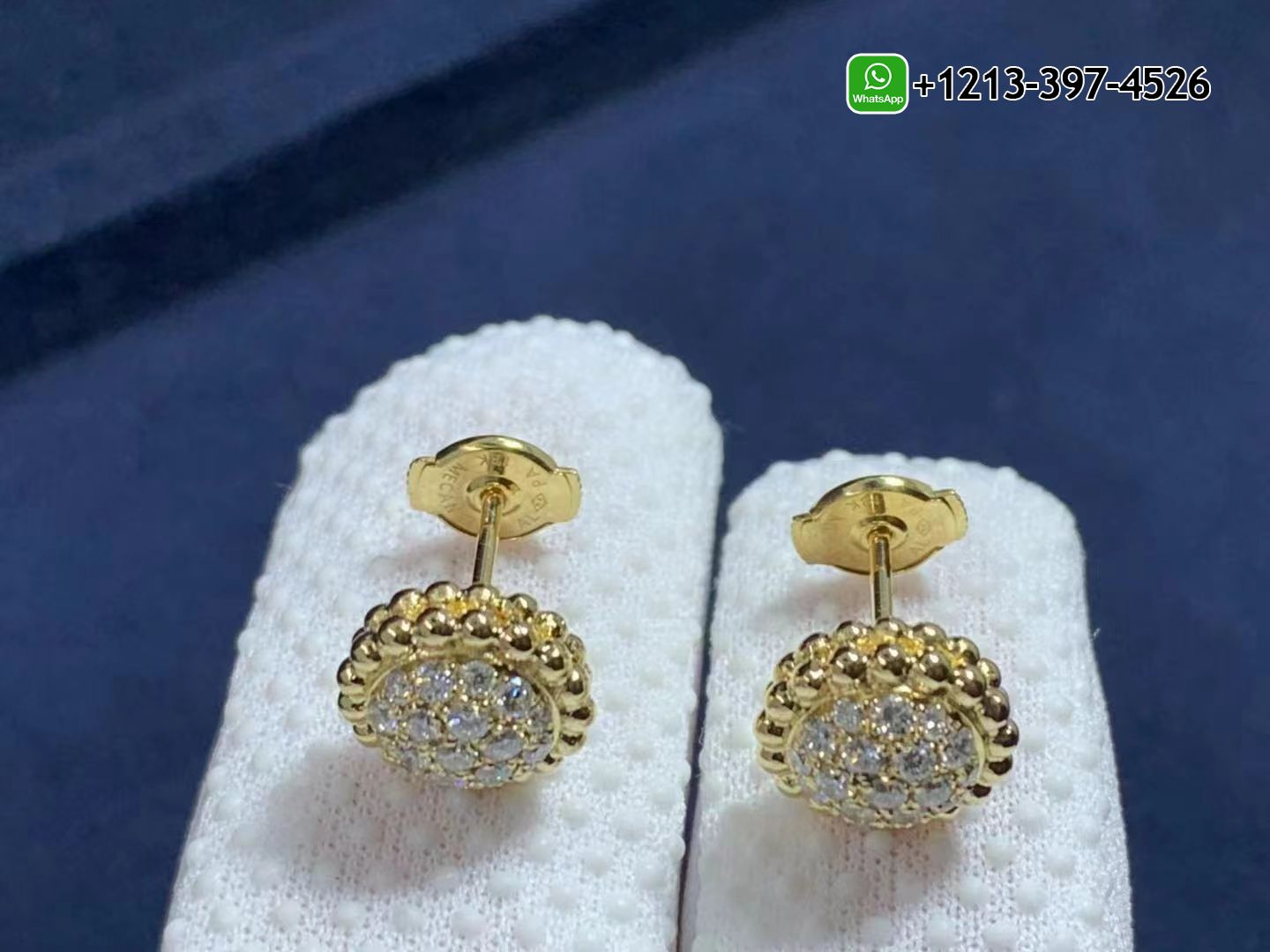 Van-Cleef-Arpels-18K-Yellow-Gold-Perlee-Diamonds-Earrings-VCARO9PG00-2.jpg Custom Made Best Quality 1:1 Cheap Van Cleef & Arpels 18K Yellow Gold Perlée Diamonds Earrings - High Quality 18k Gold and Diamond Luxury Distinctive Collection Designer Jewelry Customized Factory Price - Image 3