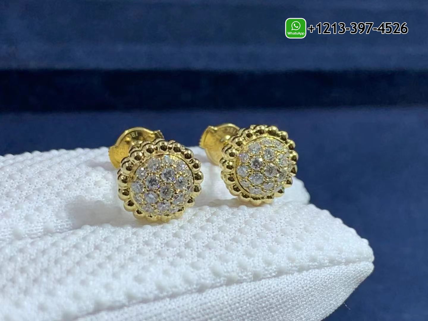 Van-Cleef-Arpels-18K-Yellow-Gold-Perlee-Diamonds-Earrings-VCARO9PG00-4.jpg Custom Made Best Quality 1:1 Cheap Van Cleef & Arpels 18K Yellow Gold Perlée Diamonds Earrings - High Quality 18k Gold and Diamond Luxury Distinctive Collection Designer Jewelry Customized Factory Price - Image 5
