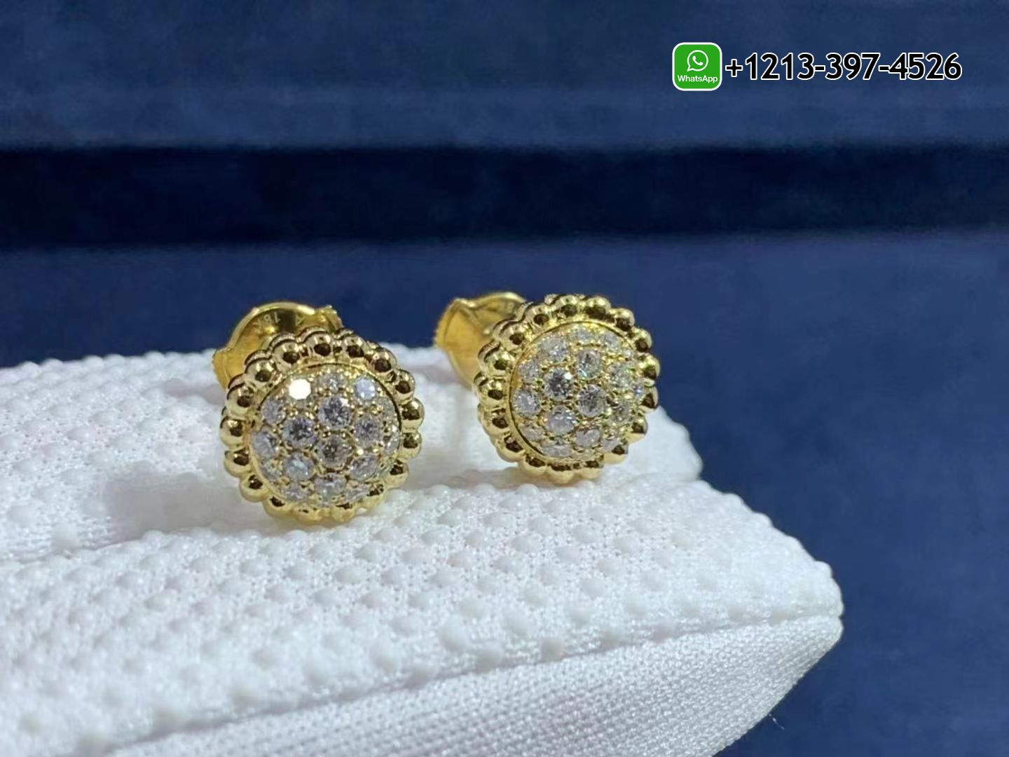 Van-Cleef-Arpels-18K-Yellow-Gold-Perlee-Diamonds-Earrings-VCARO9PG00-5.jpg Custom Made Best Quality 1:1 Cheap Van Cleef & Arpels 18K Yellow Gold Perlée Diamonds Earrings - High Quality 18k Gold and Diamond Luxury Distinctive Collection Designer Jewelry Customized Factory Price - Image 6