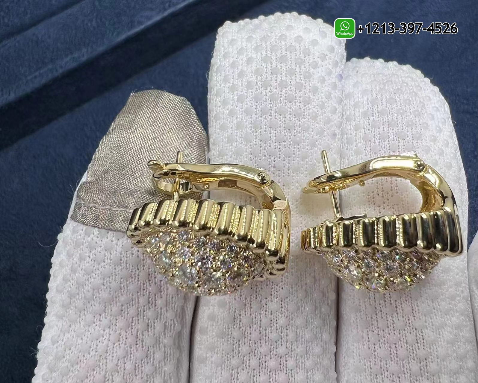 Van-Cleef-Arpels-18K-Yellow-Gold-Perlee-Diamonds-Pave-Earrings-VCARP7UW00-2.jpg Best Sellers 1:1 Quality Cheap Custom Made Van Cleef & Arpels 18K Yellow Gold Perlée Diamonds Pavé Earrings - High Quality 18k Gold and Diamond Luxury Distinctive Collection Designer Jewelry Customized Factory Price - Image 6