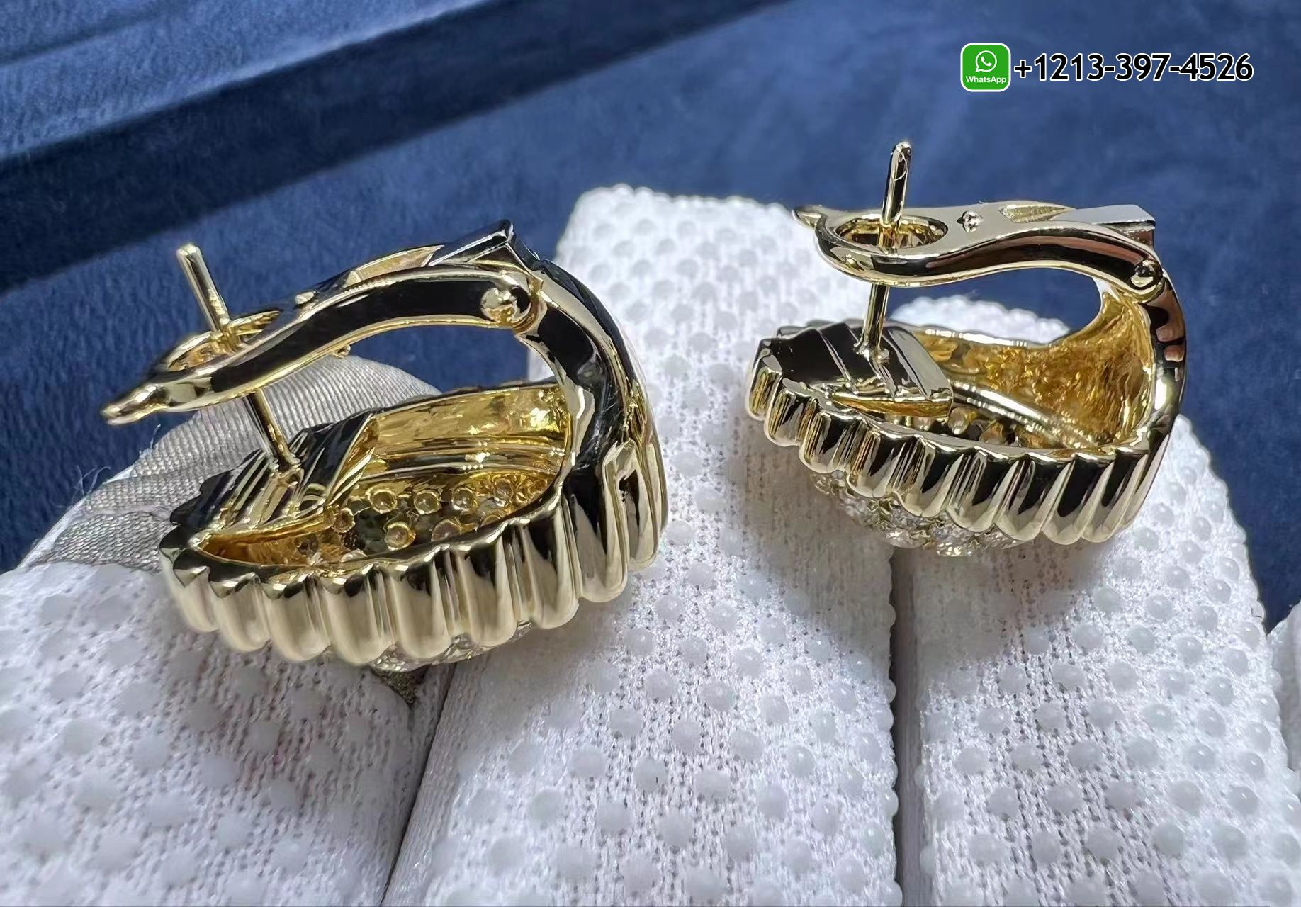 Van-Cleef-Arpels-18K-Yellow-Gold-Perlee-Diamonds-Pave-Earrings-VCARP7UW00-3.jpg Best Sellers 1:1 Quality Cheap Custom Made Van Cleef & Arpels 18K Yellow Gold Perlée Diamonds Pavé Earrings - High Quality 18k Gold and Diamond Luxury Distinctive Collection Designer Jewelry Customized Factory Price - Image 7