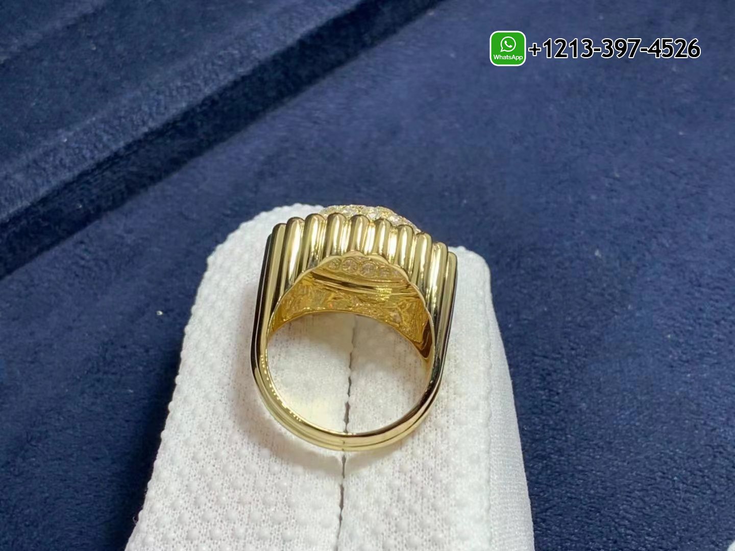 Van-Cleef-Arpels-18K-Yellow-Gold-Perlee-Diamonds-Pave-Ring-VCARP6AP00-3.jpg Custom Made Best Quality 1:1 Cheap Van Cleef & Arpels 18K Yellow Gold Perlée Diamonds Pavé Ring - High Quality 18k Gold and Diamond Luxury Distinctive Collection Designer Jewelry Customized Factory Price - Image 4