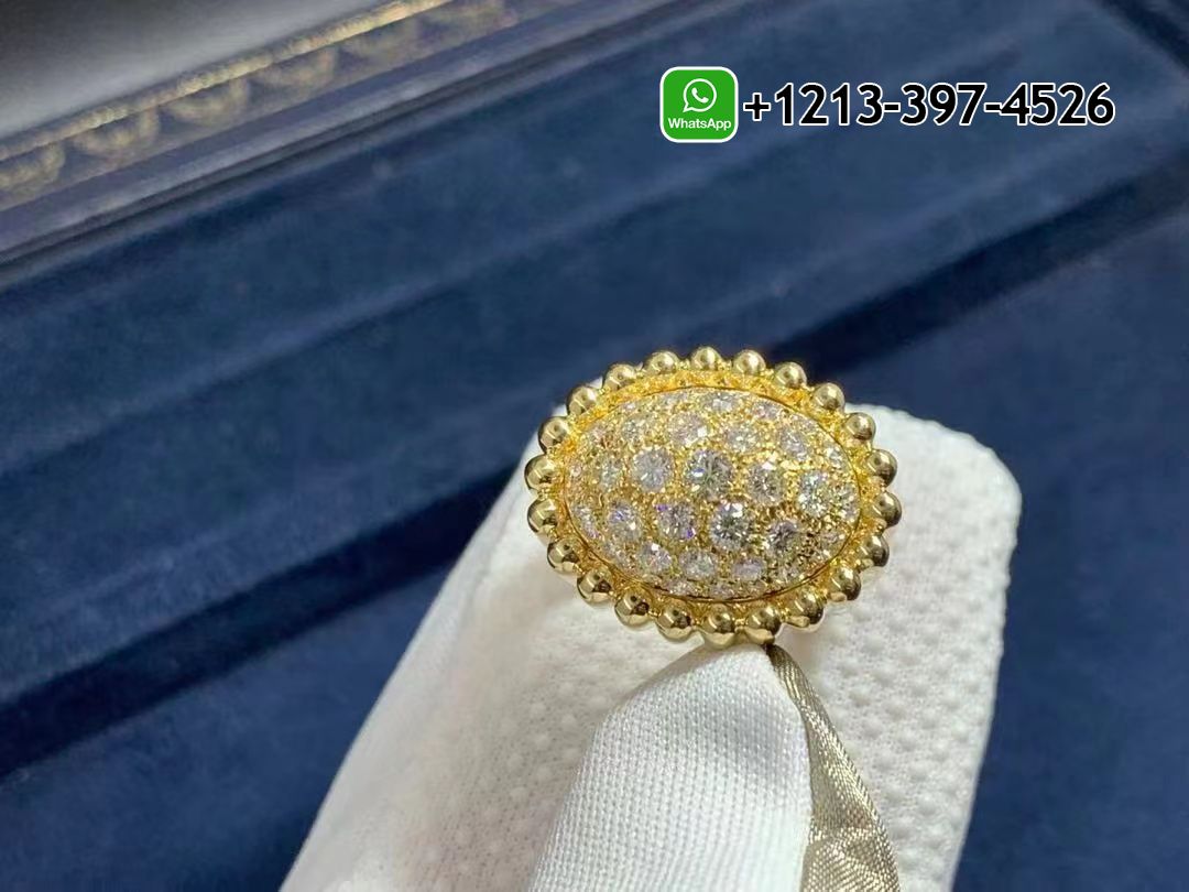 Van-Cleef-Arpels-18K-Yellow-Gold-Perlee-Diamonds-Pave-Ring-VCARP6AP00-5.jpg Custom Made Best Quality 1:1 Cheap Van Cleef & Arpels 18K Yellow Gold Perlée Diamonds Pavé Ring - High Quality 18k Gold and Diamond Luxury Distinctive Collection Designer Jewelry Customized Factory Price - Image 6