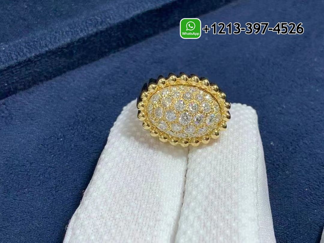 Van-Cleef-Arpels-18K-Yellow-Gold-Perlee-Diamonds-Pave-Ring-VCARP6AP00-6.jpg Custom Made Best Quality 1:1 Cheap Van Cleef & Arpels 18K Yellow Gold Perlée Diamonds Pavé Ring - High Quality 18k Gold and Diamond Luxury Distinctive Collection Designer Jewelry Customized Factory Price - Image 7