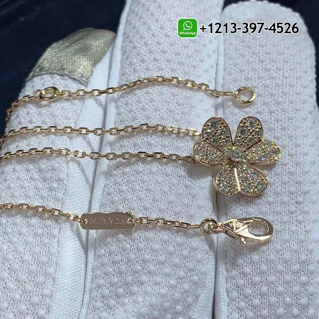 Custom Made Best Quality 1:1 Cheap Van Cleef & Arpels 18k Rose Gold Frivole Diamond Small Model Pendant Necklace - High Quality 18k Gold and Diamond Luxury Distinctive Collection Designer Jewelry Customized Factory Price Van Cleef Arpels 18k Rose Gold Frivole Diamond Small Model Pendant Necklace VCARP7RL00