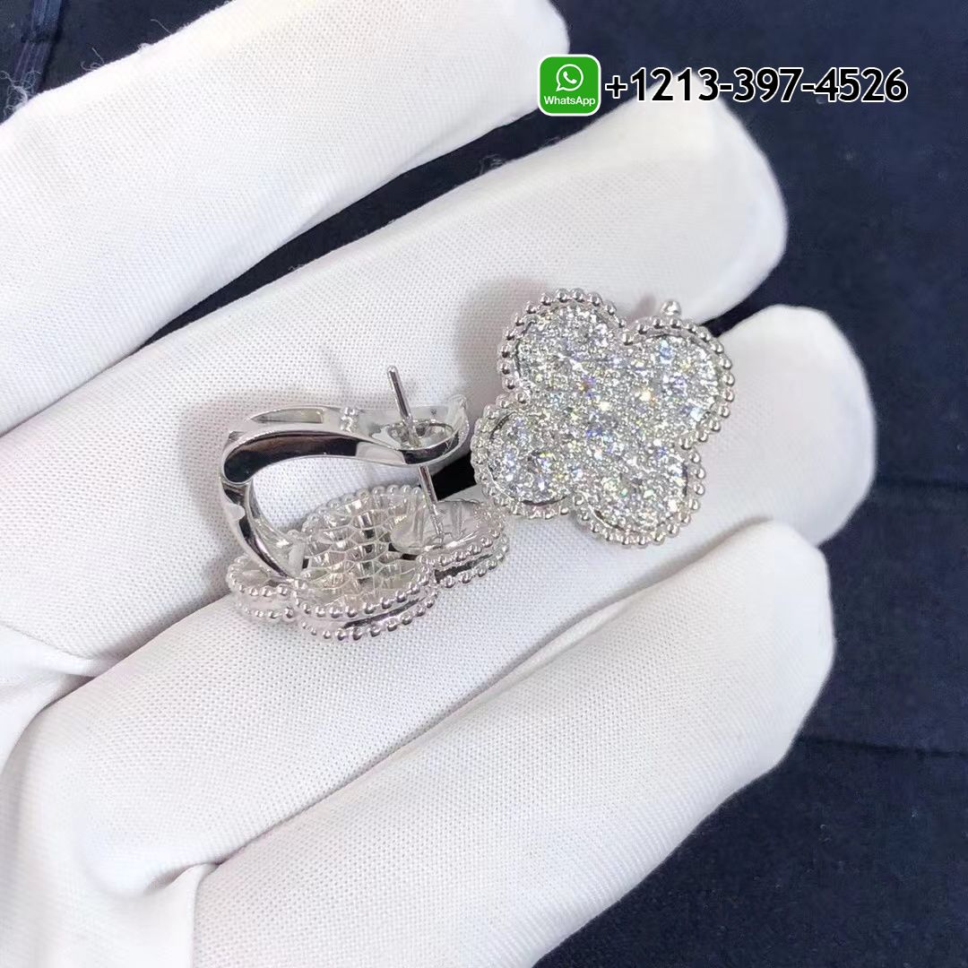 Van-Cleef-Arpels-18k-White-Gold-Pave-Diamond-Singe-Motif-Magic-Alhambra-Earrings-VCARN9ZR00-1.jpg Custom Made Best Quality 1:1 Van Cleef & Arpels 18k White Gold Pave Diamond Singe Motif Magic Alhambra Earrings - High Quality 18k Gold and Diamond Luxury Distinctive Collection Designer Jewelry Customized Factory Price - Image 2