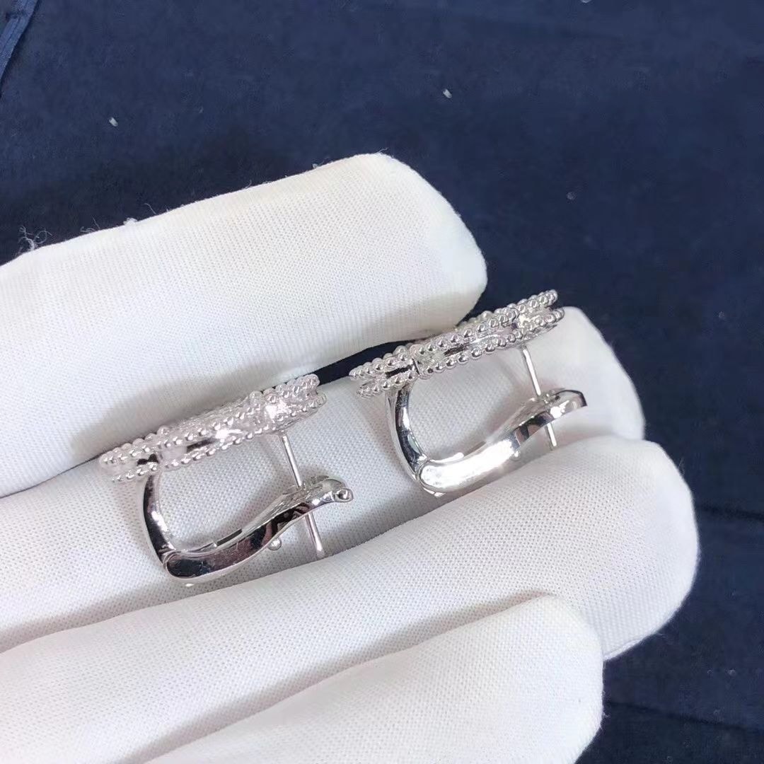 van cleef arpels 18k white gold pave diamond singe motif magic alhambra earrings vcarn9zr00 5