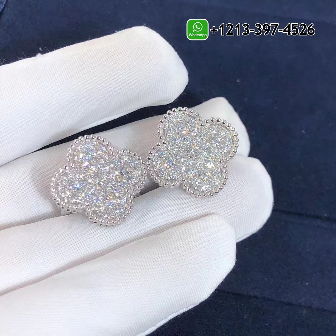 Van-Cleef-Arpels-18k-White-Gold-Pave-Diamond-Singe-Motif-Magic-Alhambra-Earrings-VCARN9ZR00-6.jpg Custom Made Best Quality 1:1 Van Cleef & Arpels 18k White Gold Pave Diamond Singe Motif Magic Alhambra Earrings - High Quality 18k Gold and Diamond Luxury Distinctive Collection Designer Jewelry Customized Factory Price - Image 7