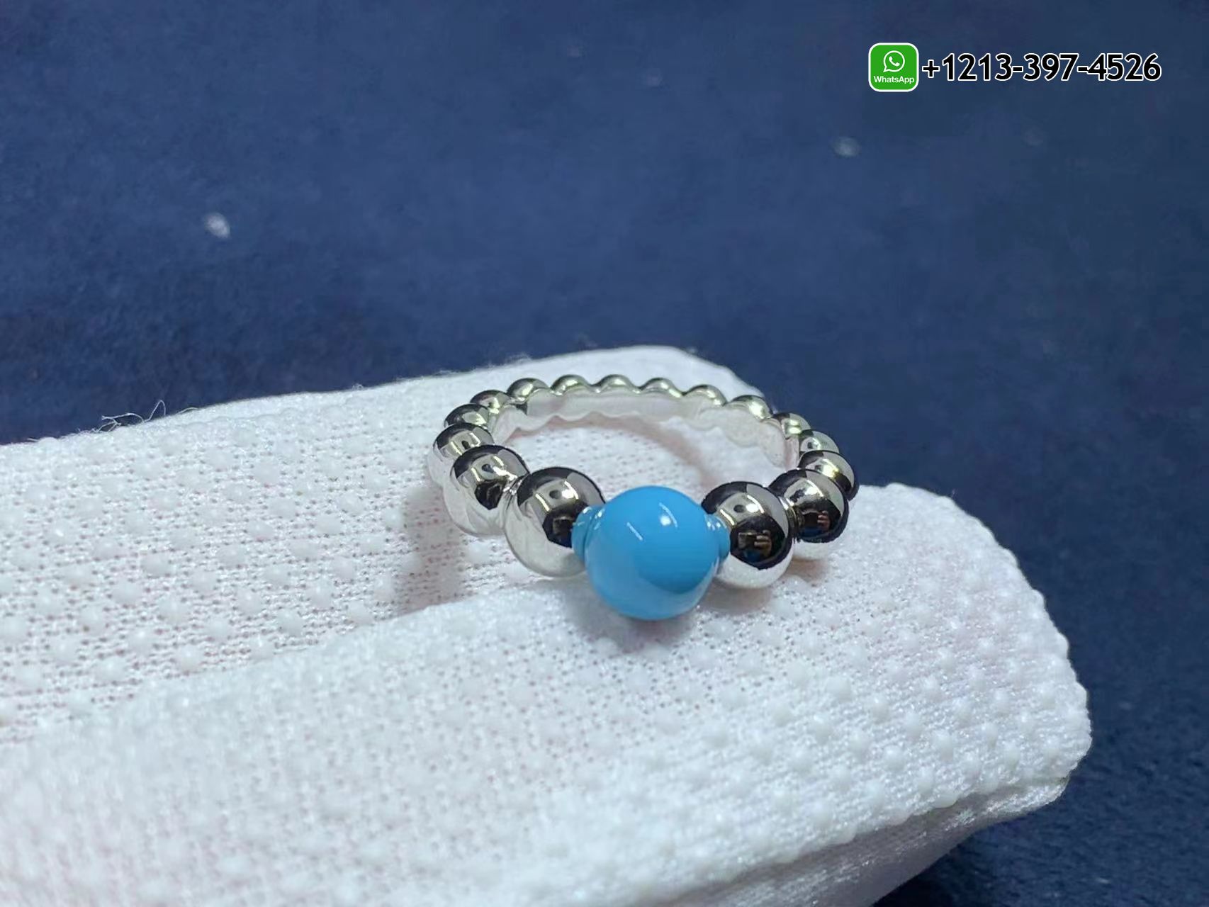 Van-Cleef-Arpels-18k-White-Gold-Perlee-Couleurs-Variation-Turquoise-Ring-VCARO63G00-4.jpg Custom Made Best Quality 1:1 Cheap Van Cleef & Arpels 18k White Gold Perlée Couleurs Variation Turquoise Ring - High Quality 18k Gold and Diamond Luxury Distinctive Collection Designer Jewelry Customized Factory Price - Image 5