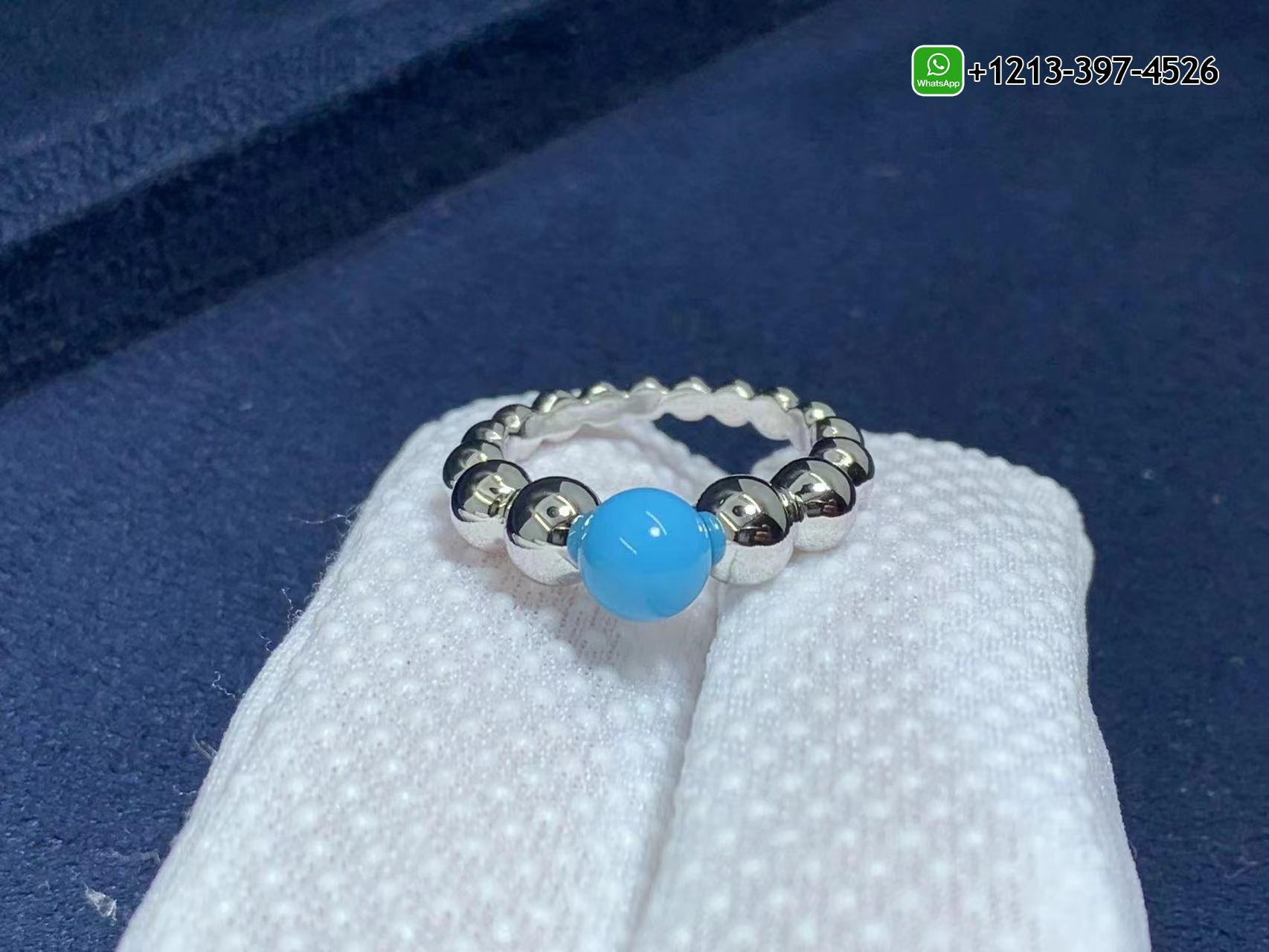 Van-Cleef-Arpels-18k-White-Gold-Perlee-Couleurs-Variation-Turquoise-Ring-VCARO63G00-6.jpg Custom Made Best Quality 1:1 Cheap Van Cleef & Arpels 18k White Gold Perlée Couleurs Variation Turquoise Ring - High Quality 18k Gold and Diamond Luxury Distinctive Collection Designer Jewelry Customized Factory Price - Image 7