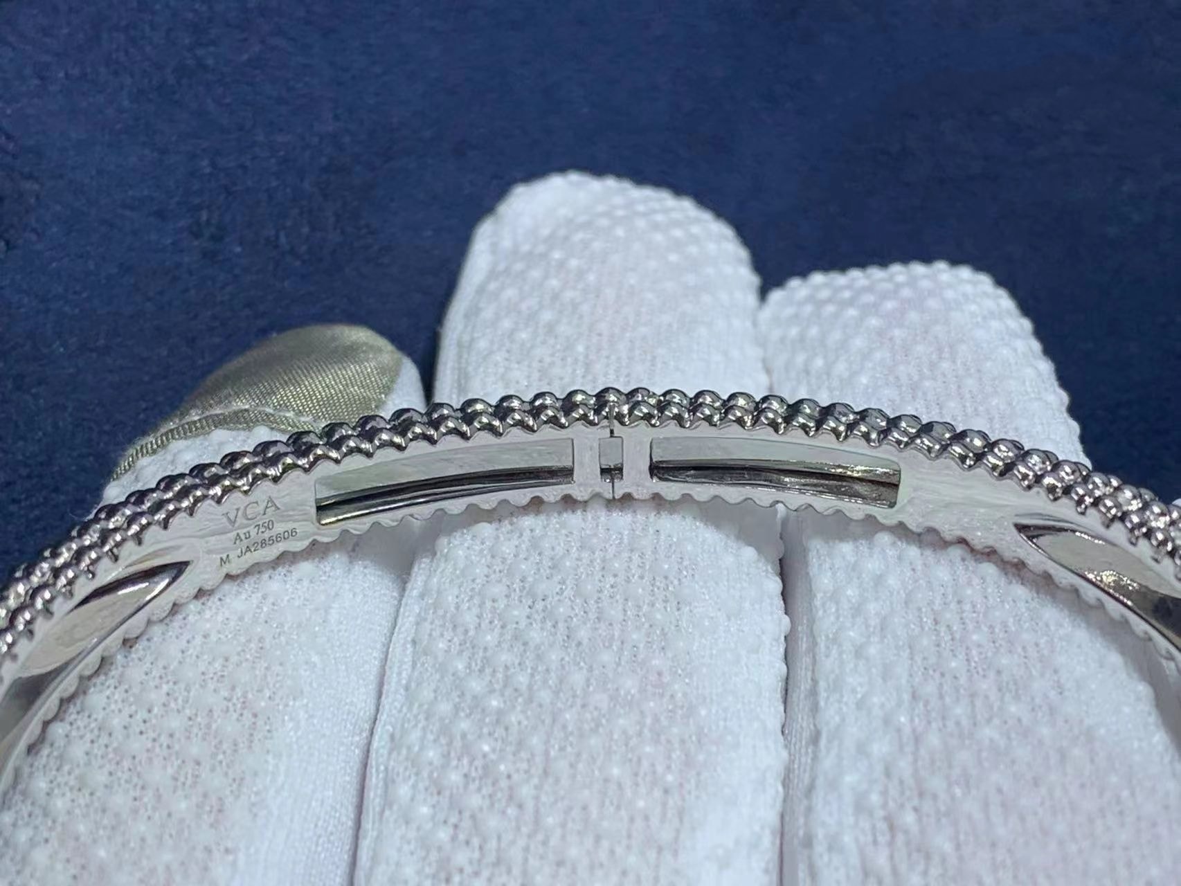van cleef arpels 18k white gold turquoise diamond perlee couleurs bracelet vcarp27800 5